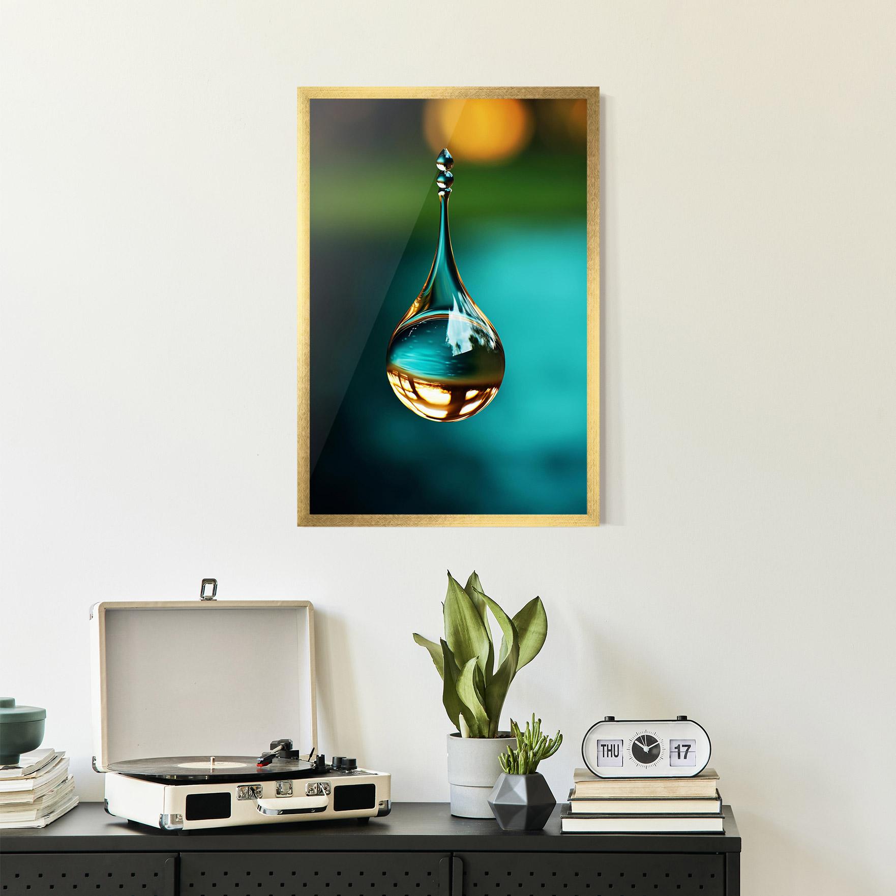 Keretezett Poszter Big Green Drop mockup 2