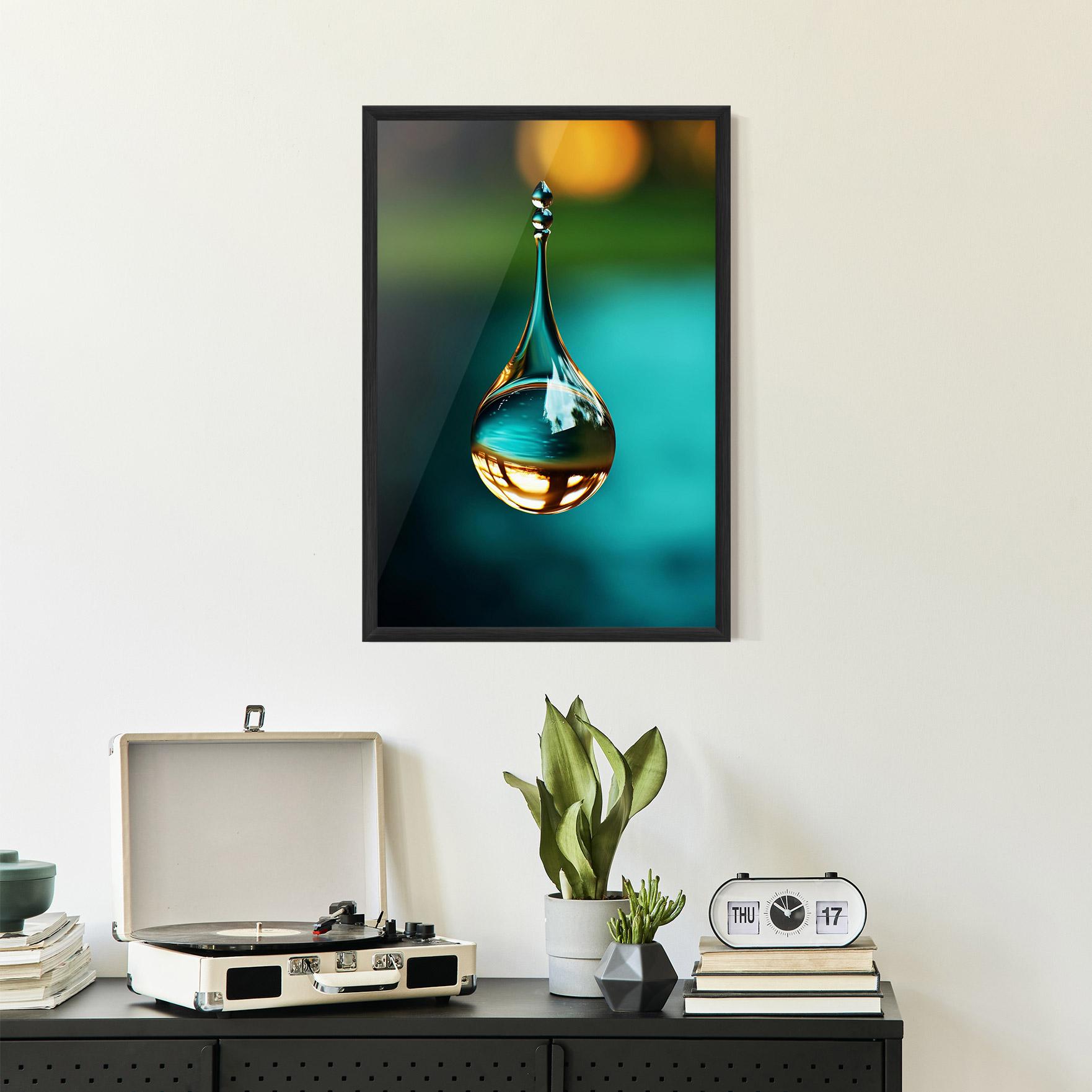 Keretezett Poszter Big Green Drop mockup 2