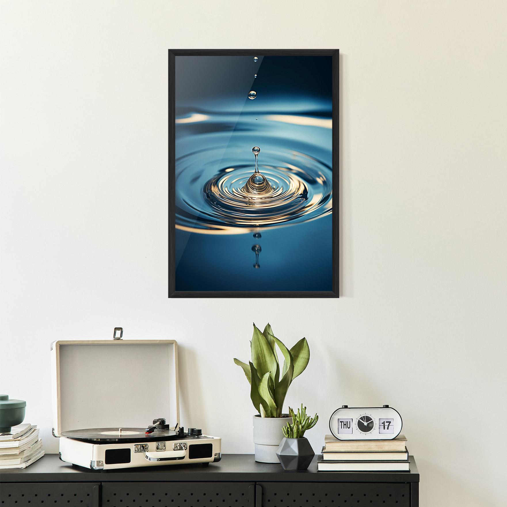 Keretezett Poszter Cream Water Drop mockup 2