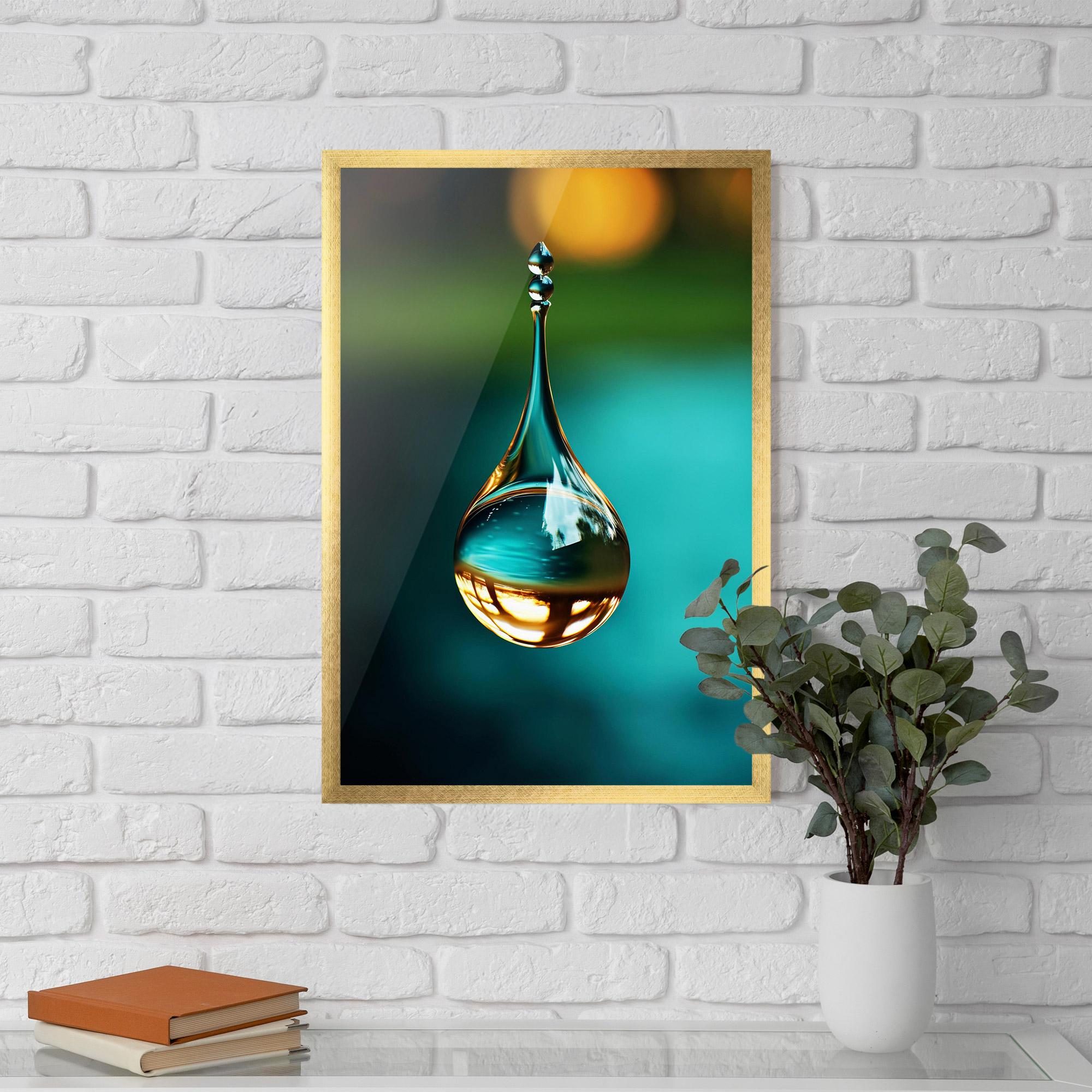 Keretezett Poszter Big Green Drop mockup 5