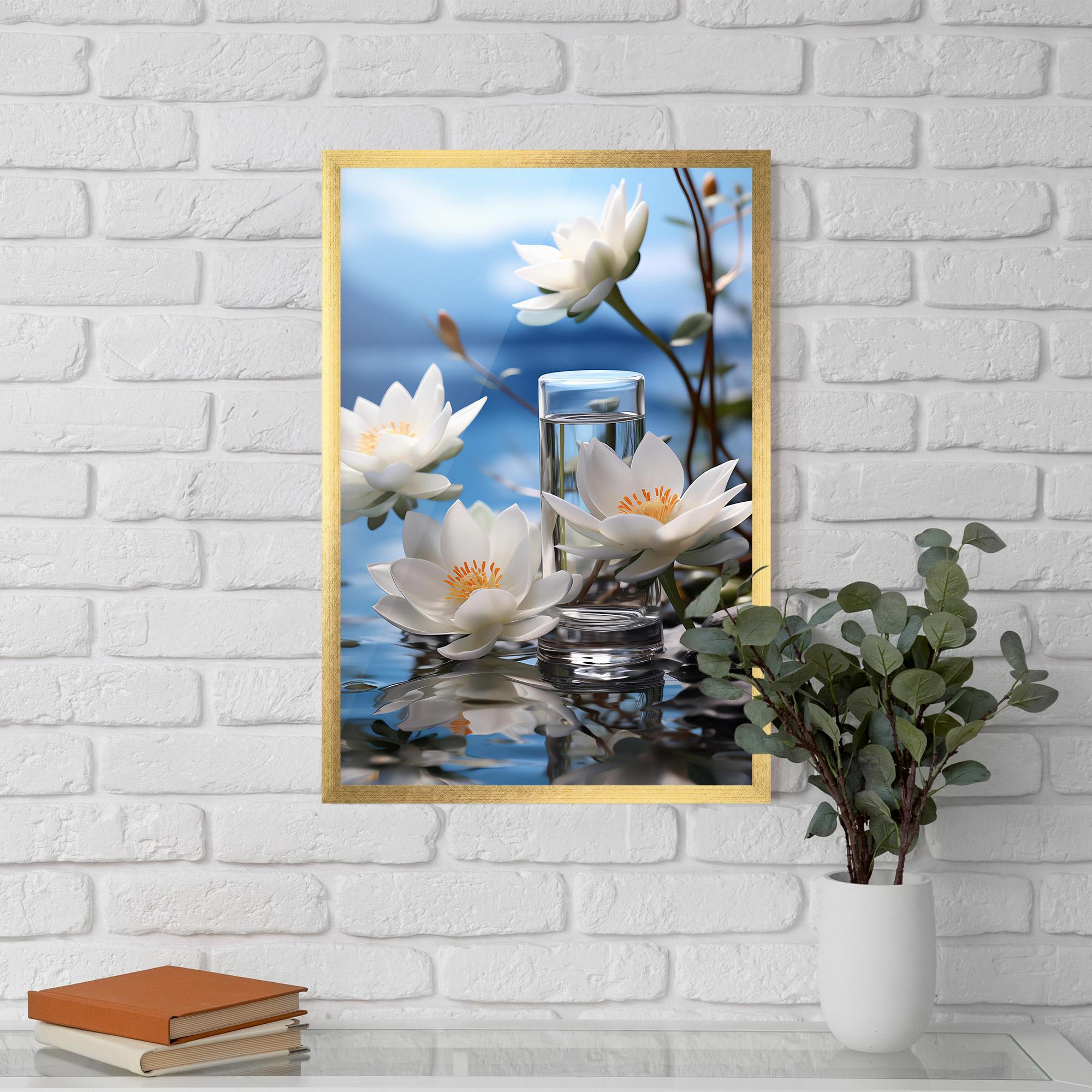 Keretezett Poszter Flower Water Glass mockup 5