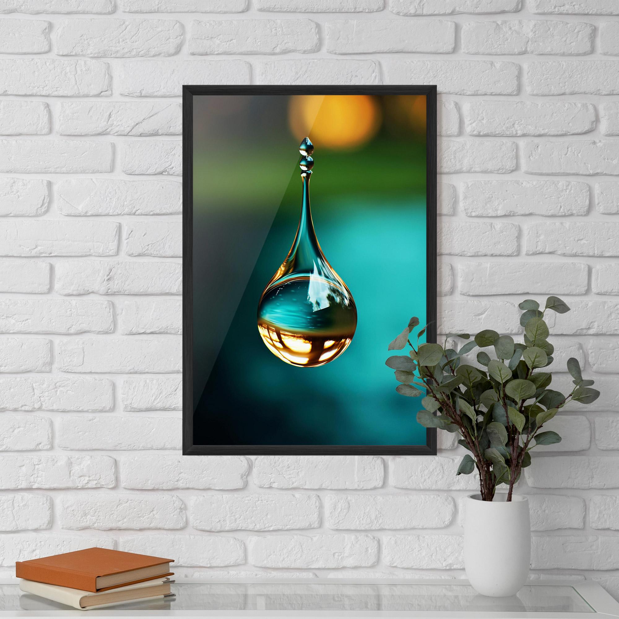 Keretezett Poszter Big Green Drop mockup 5