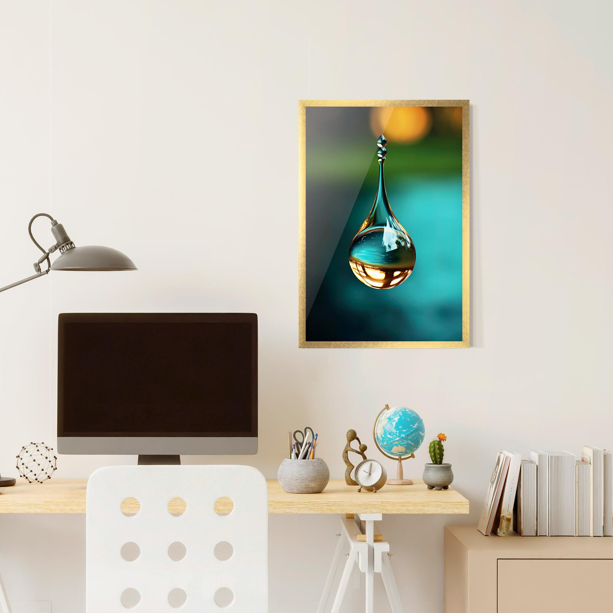 Keretezett Poszter Big Green Drop mockup 6