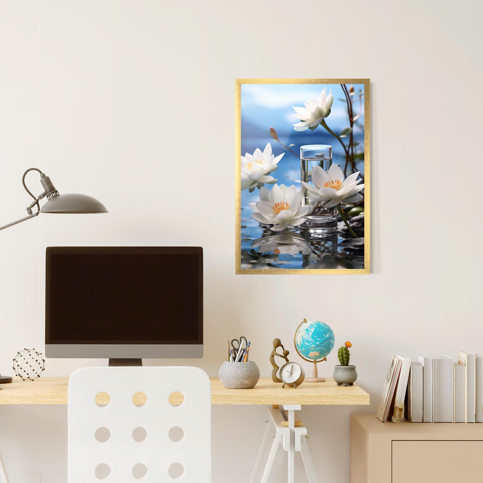 Keretezett Poszter Flower Water Glass mockup 6