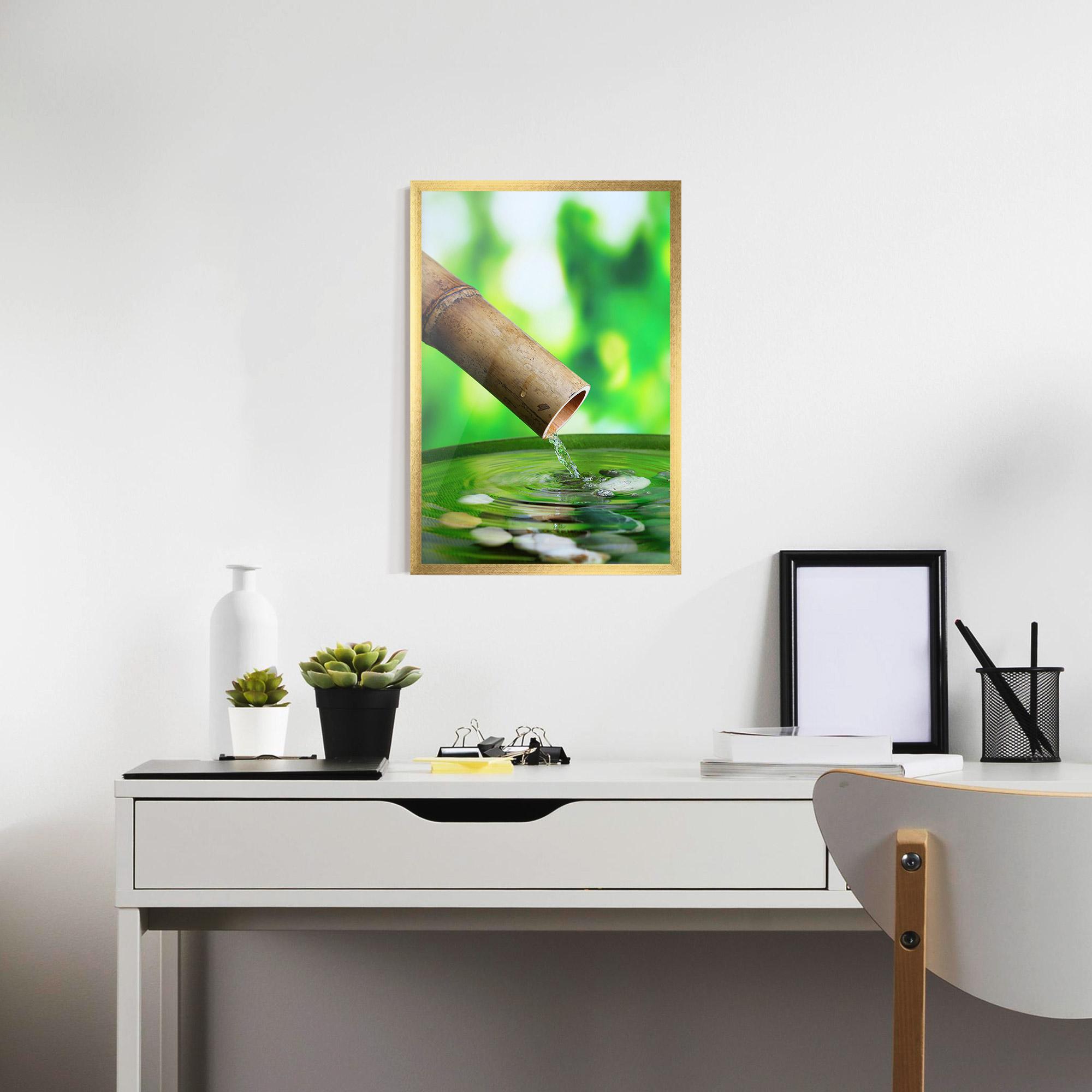 Keretezett Poszter Bamboo Fountain mockup 7