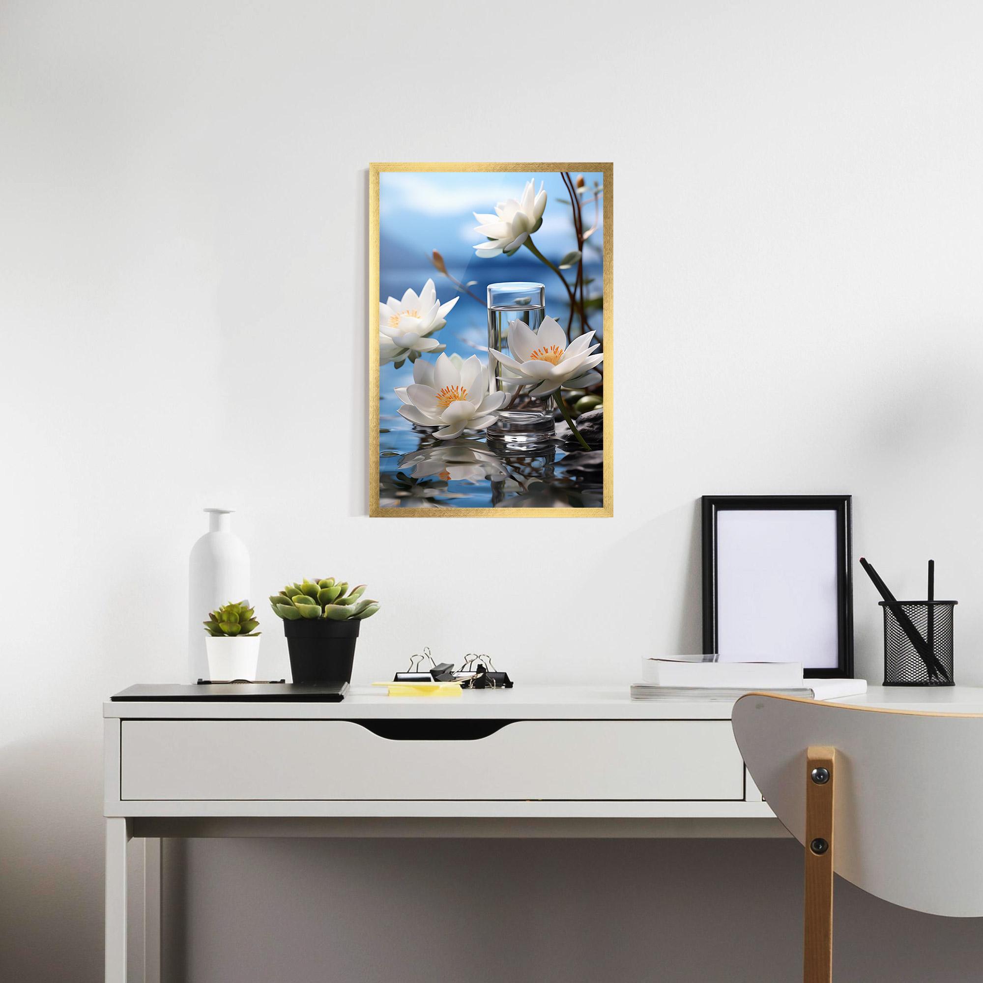 Keretezett Poszter Flower Water Glass mockup 7