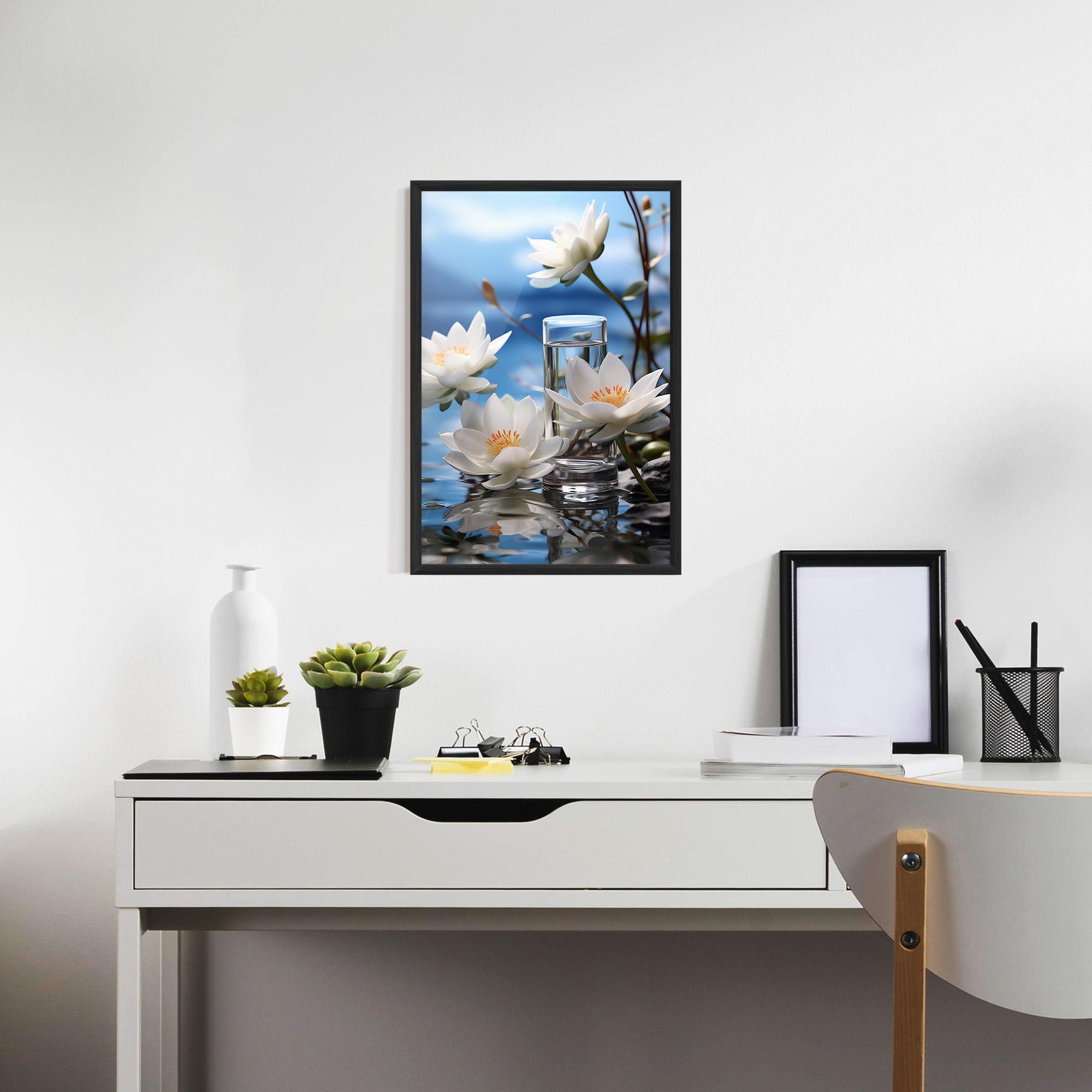 Keretezett Poszter Flower Water Glass mockup 7