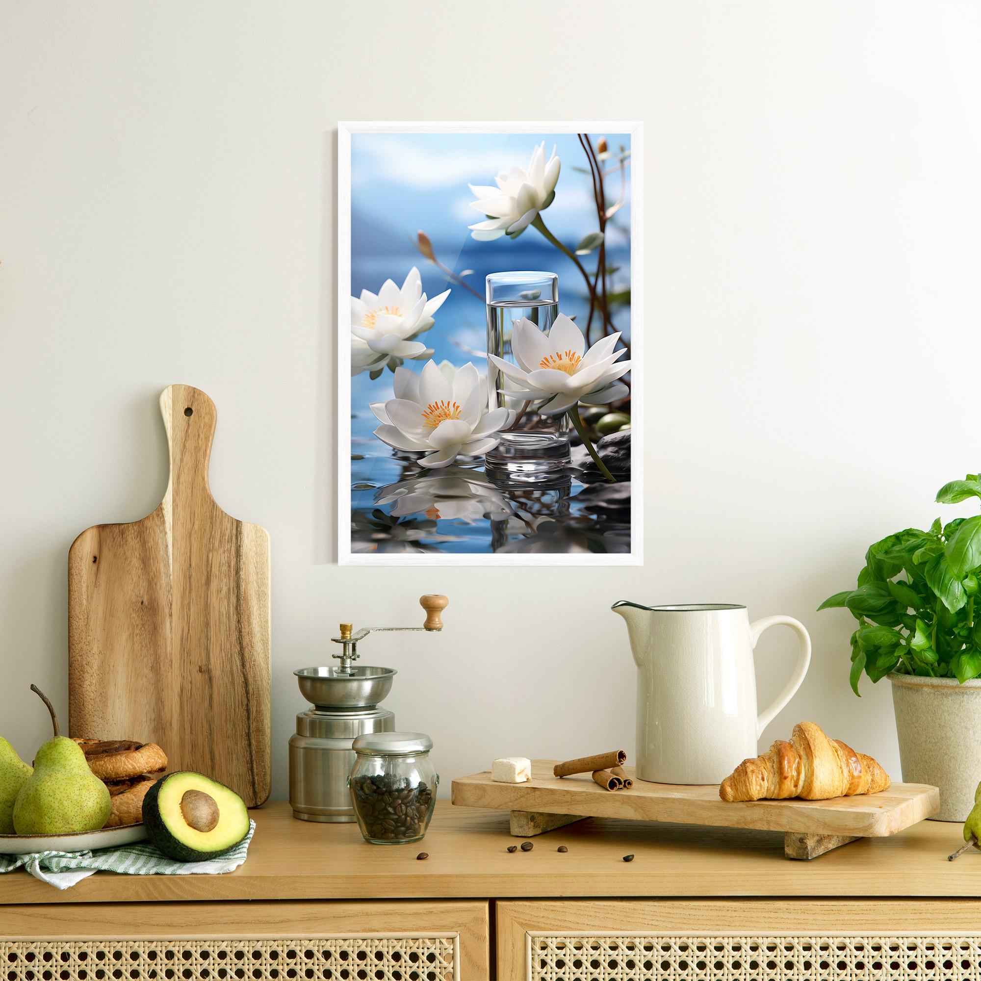 Keretezett Poszter Flower Water Glass mockup 8
