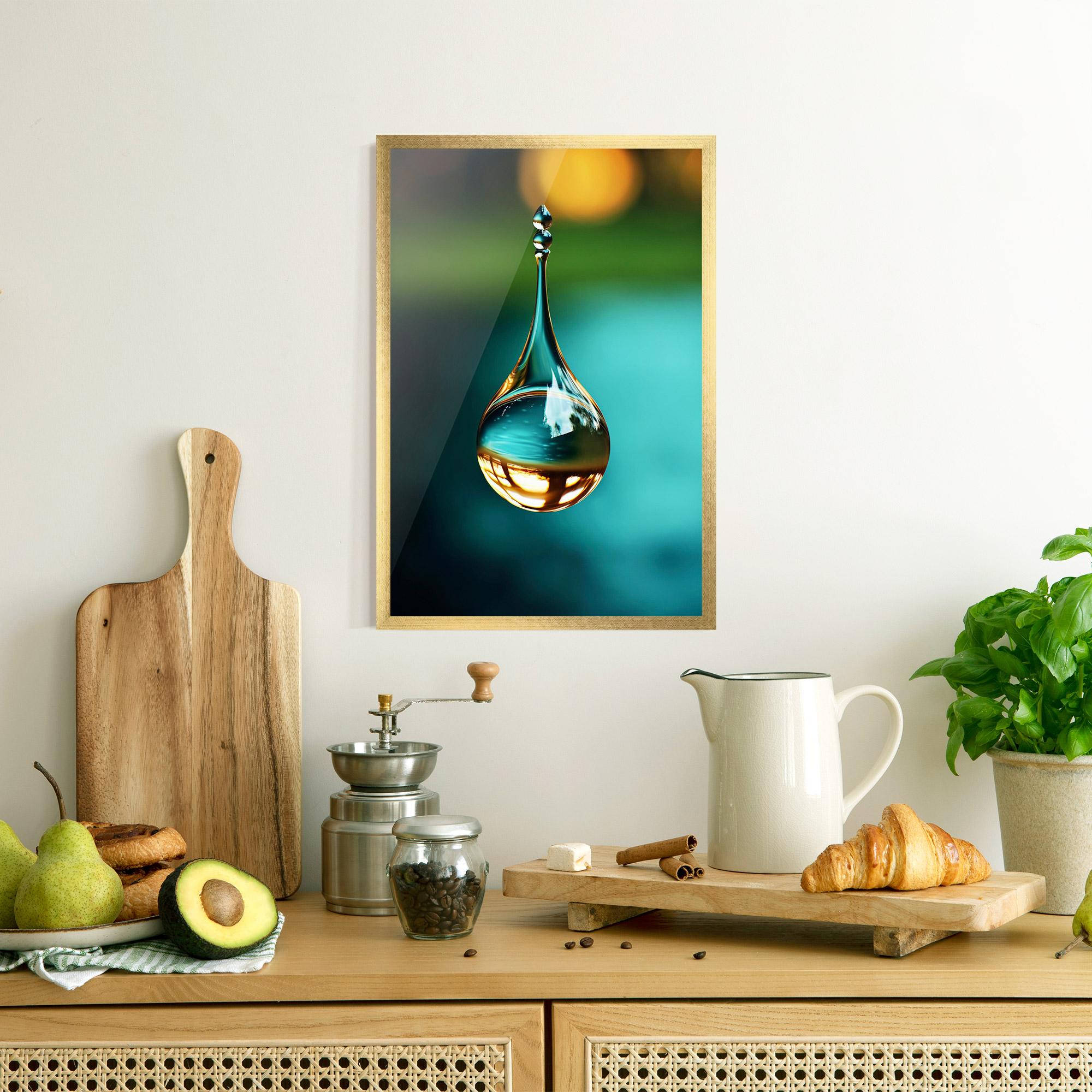 Keretezett Poszter Big Green Drop mockup 8