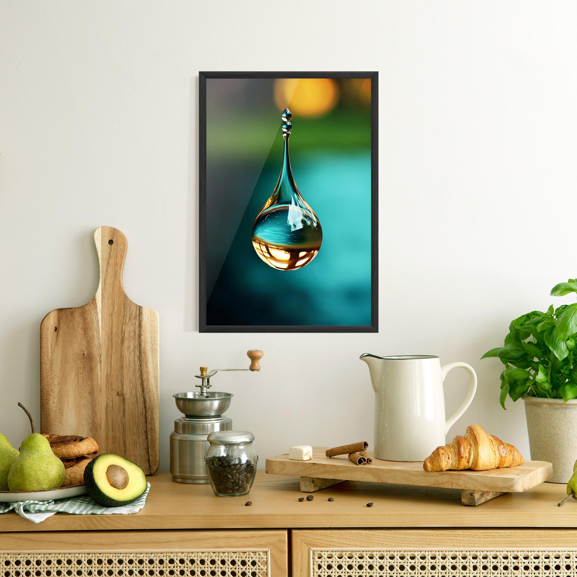 Keretezett Poszter Big Green Drop mockup 8