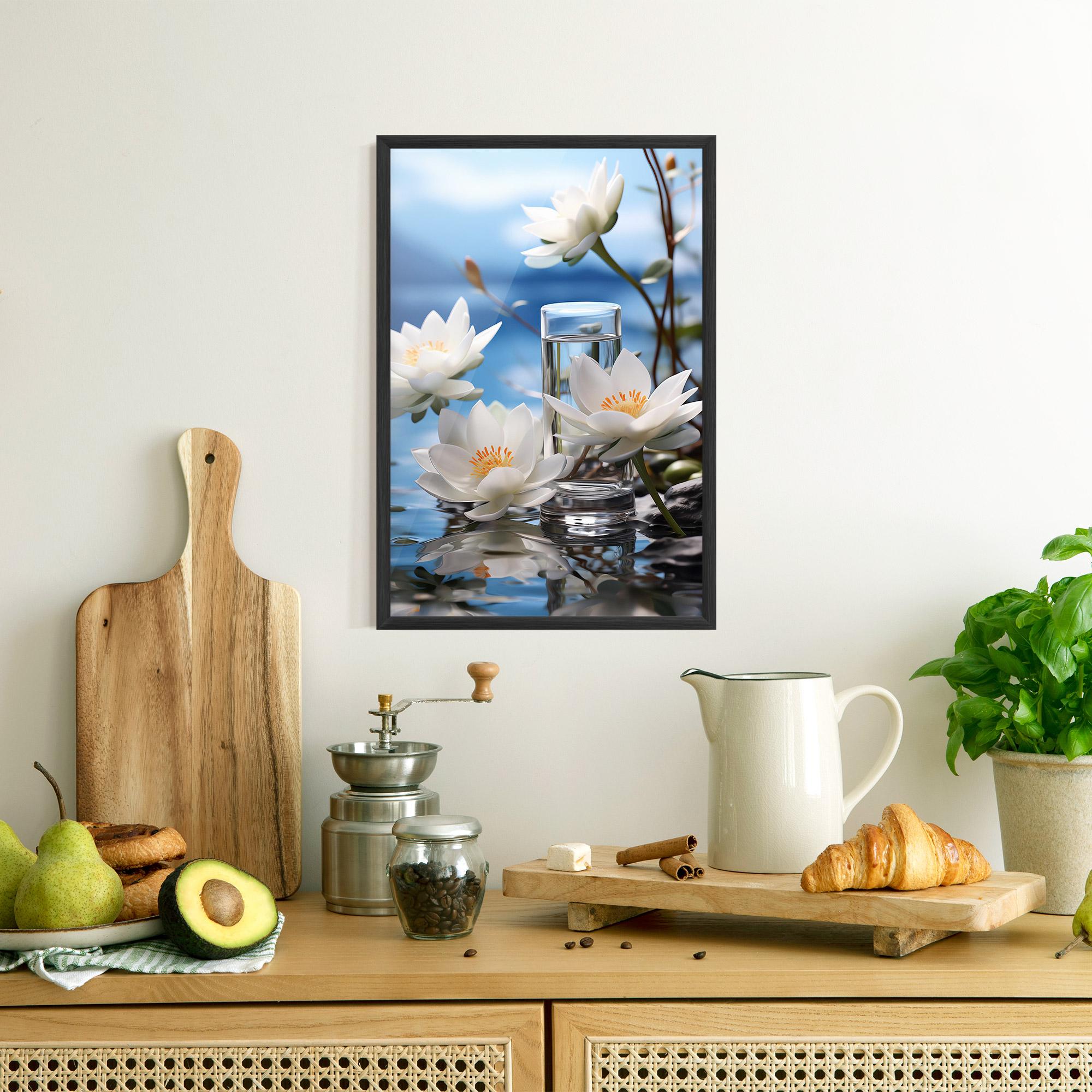 Keretezett Poszter Flower Water Glass mockup 8