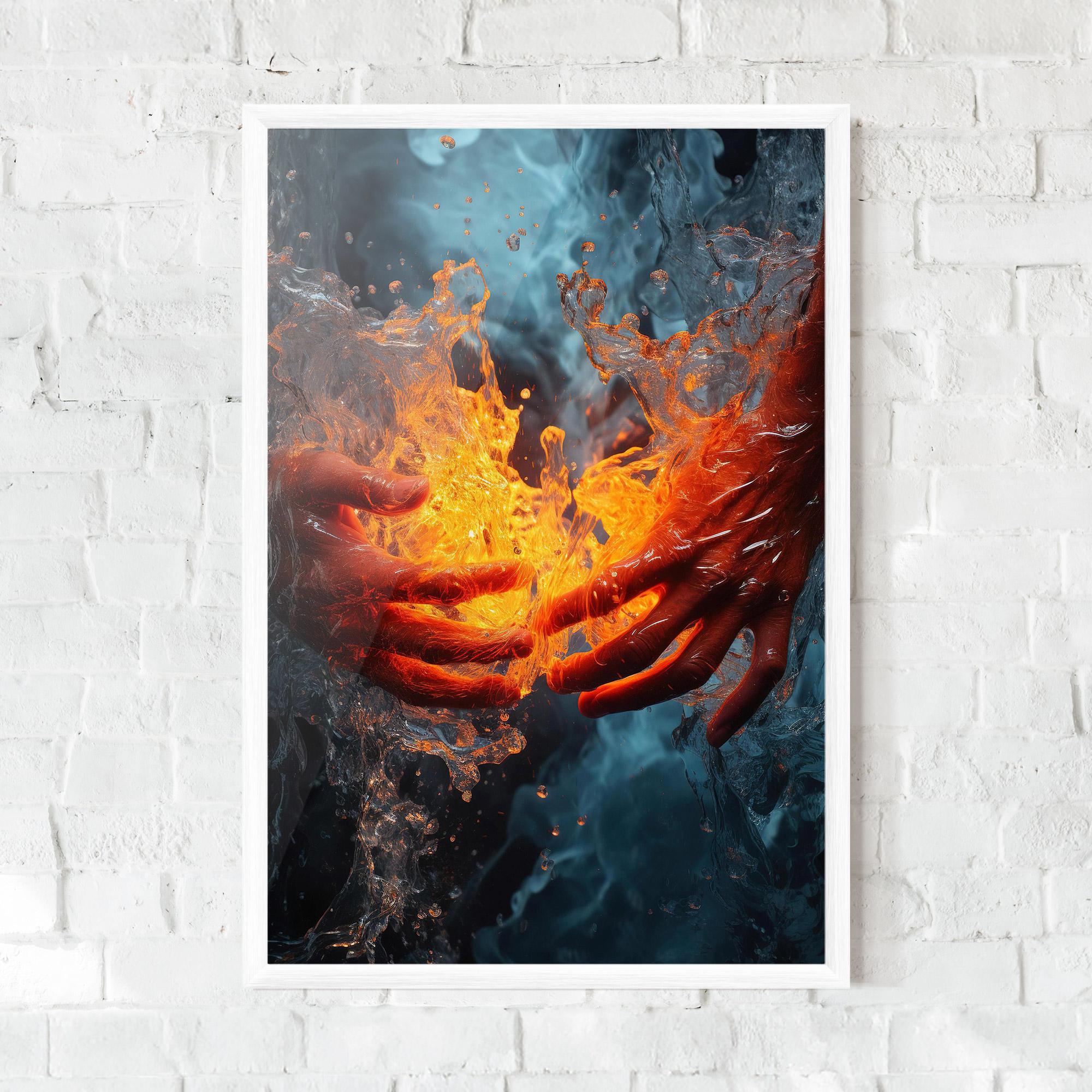 Keretezett Poszter Fire Water mockup 0
