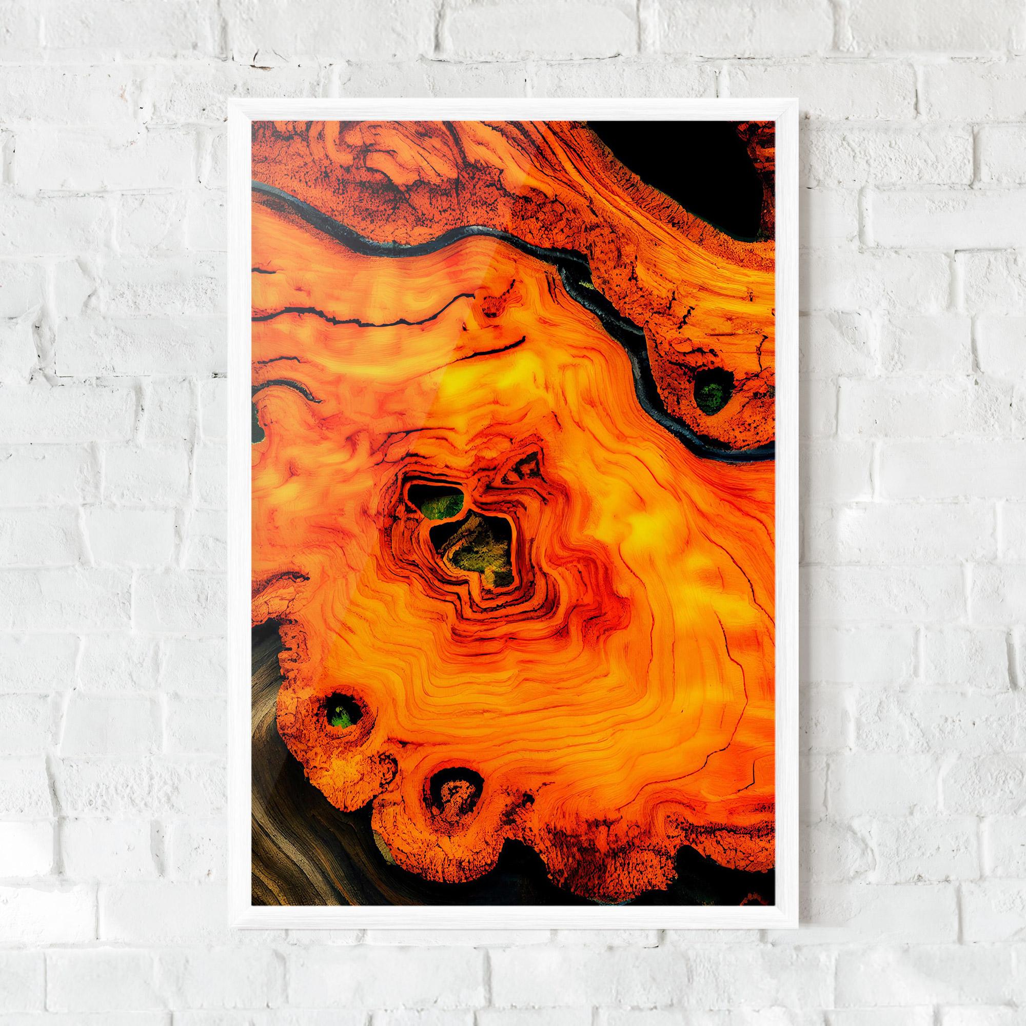 Keretezett Poszter Fire Wood Texture mockup 0