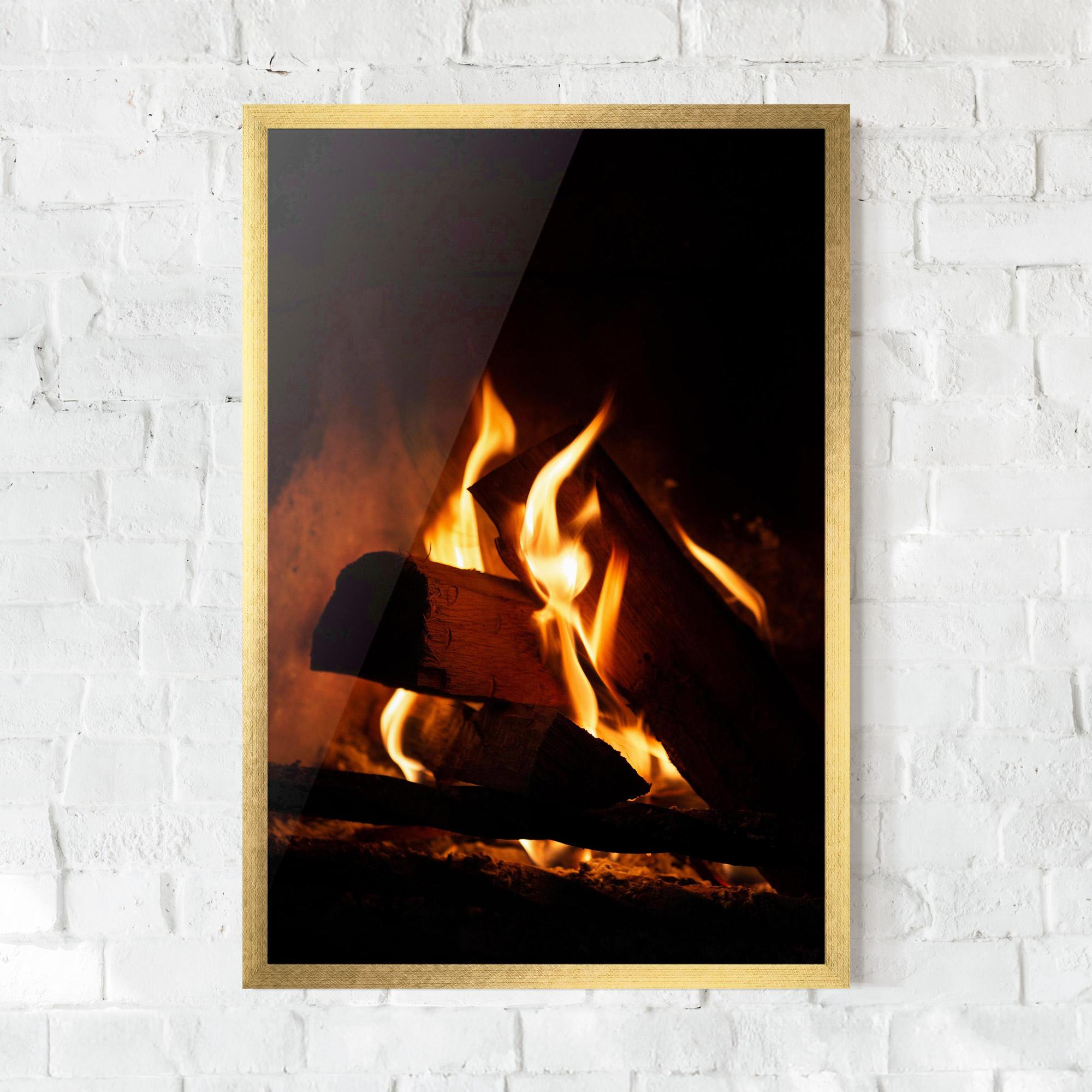 Keretezett Poszter Fire Wood View mockup 0