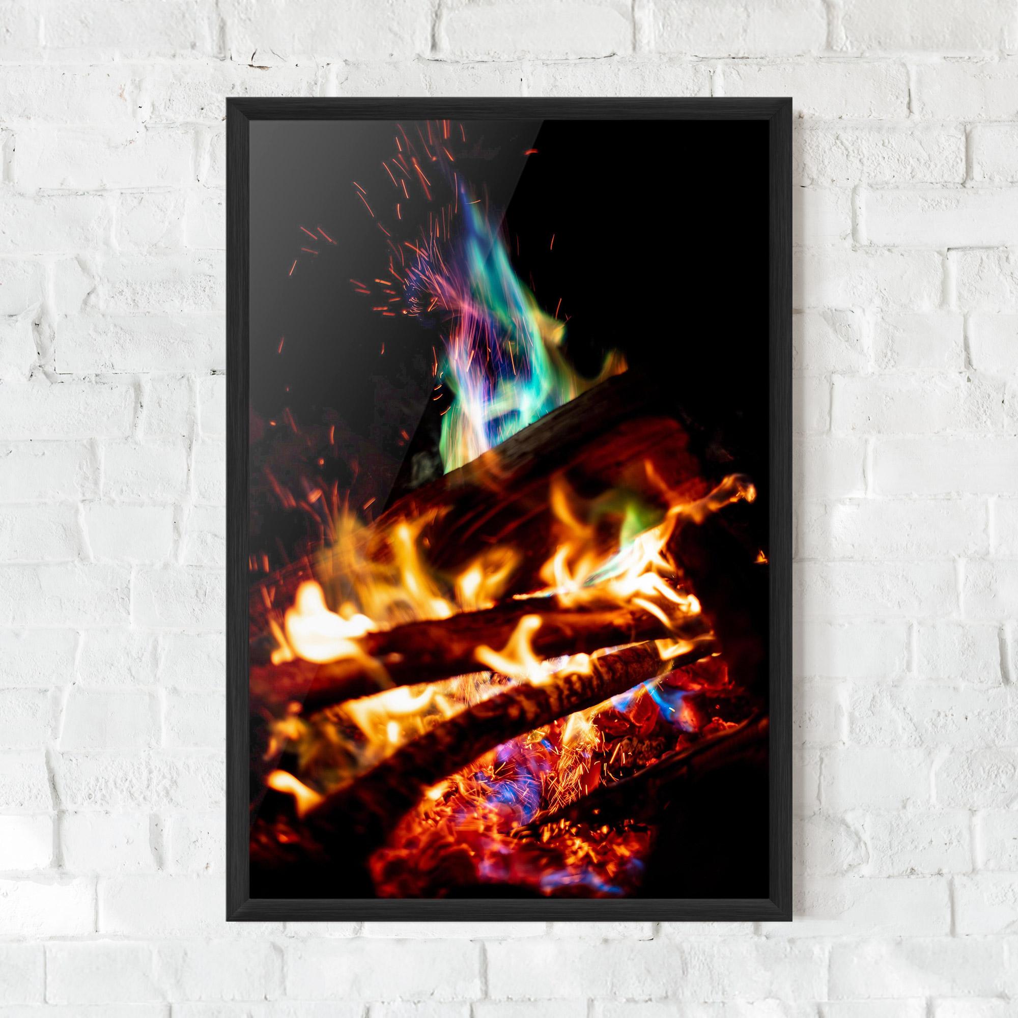 Keretezett Poszter Blue Green Fire mockup 0