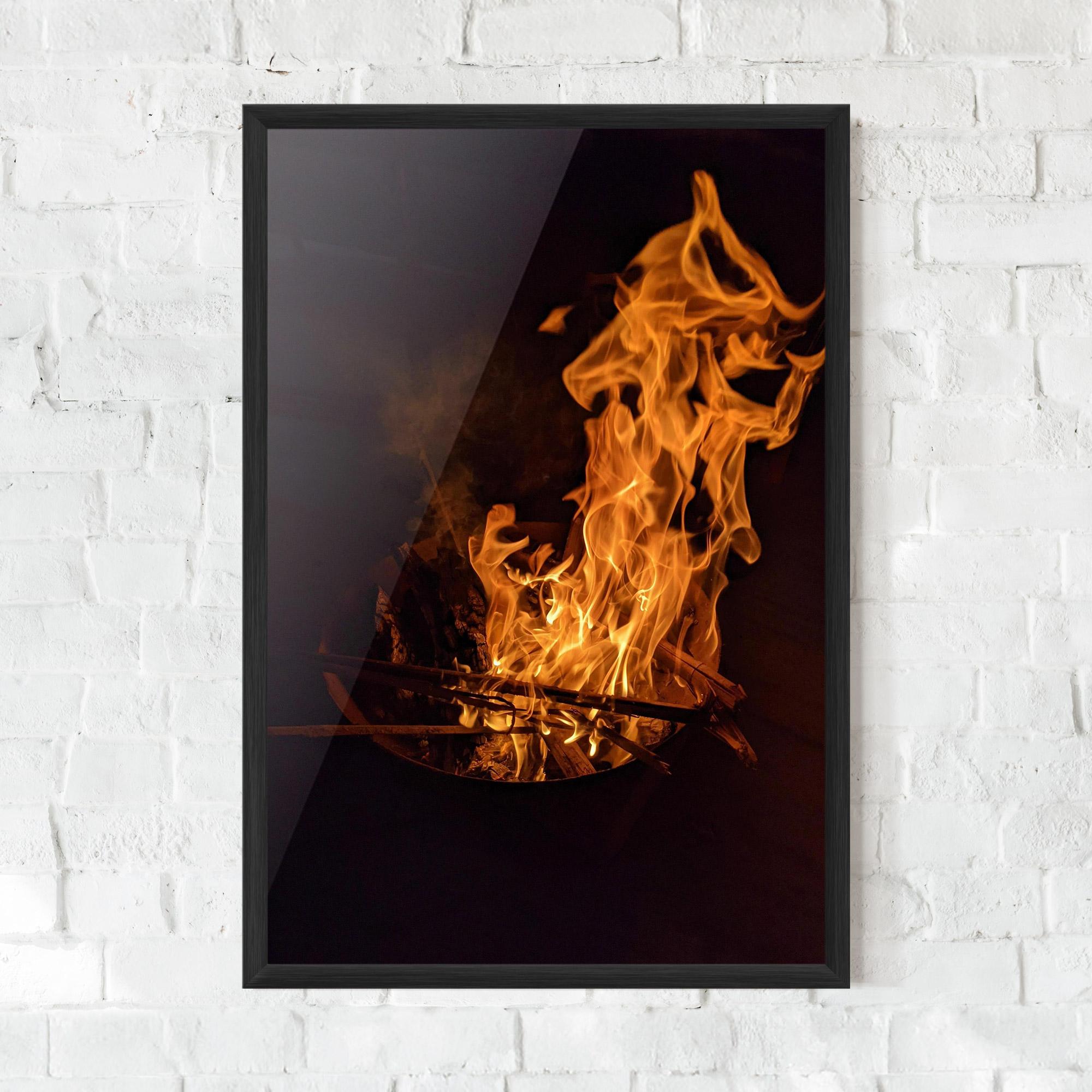 Keretezett Poszter Fire Smoke mockup 0