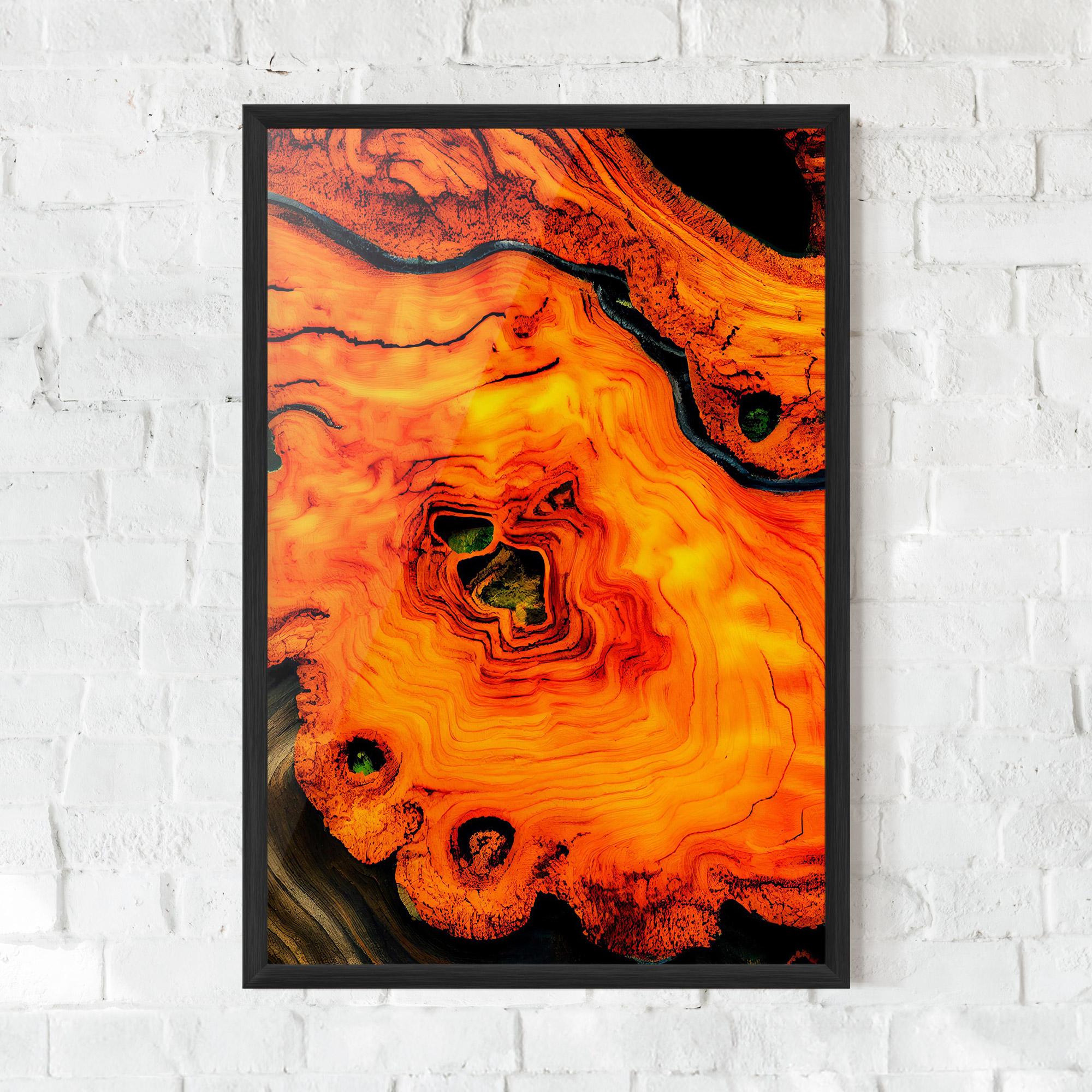 Keretezett Poszter Fire Wood Texture mockup 0