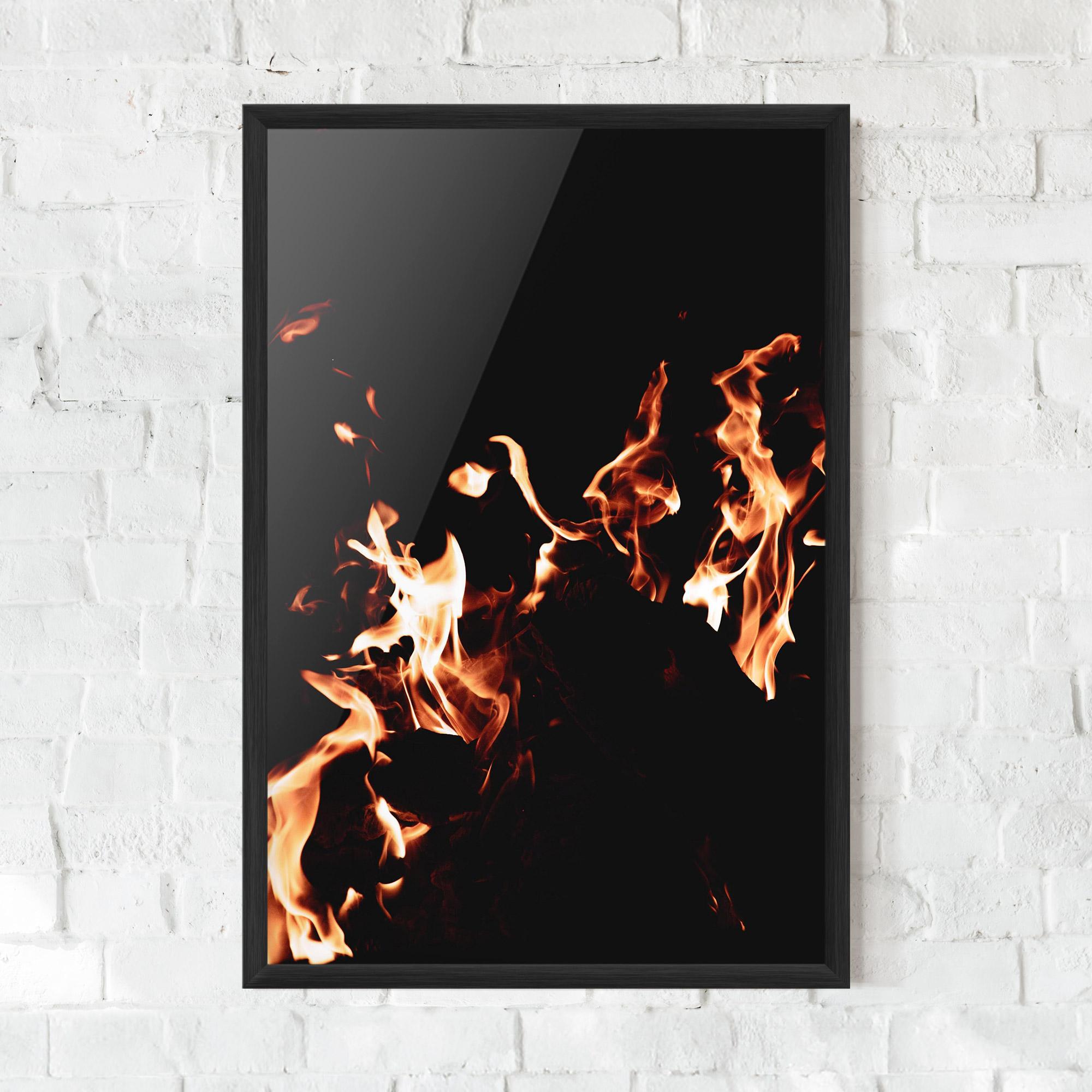 Keretezett Poszter Red Grey Fire mockup 0