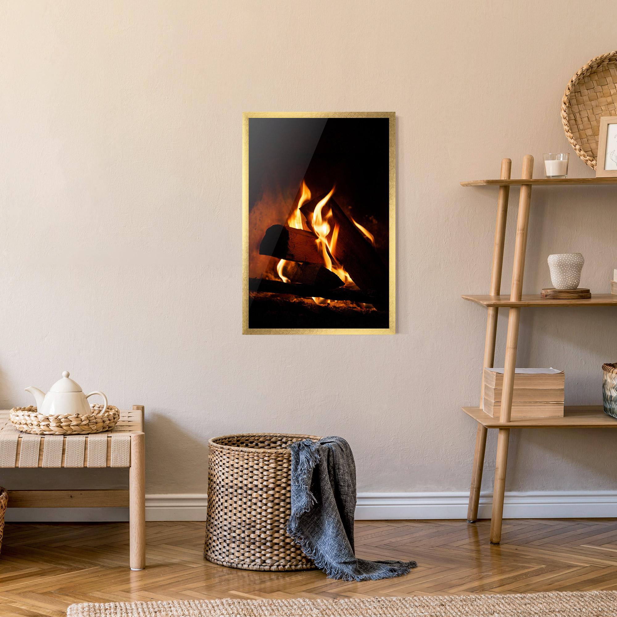 Keretezett Poszter Fire Wood View mockup 9