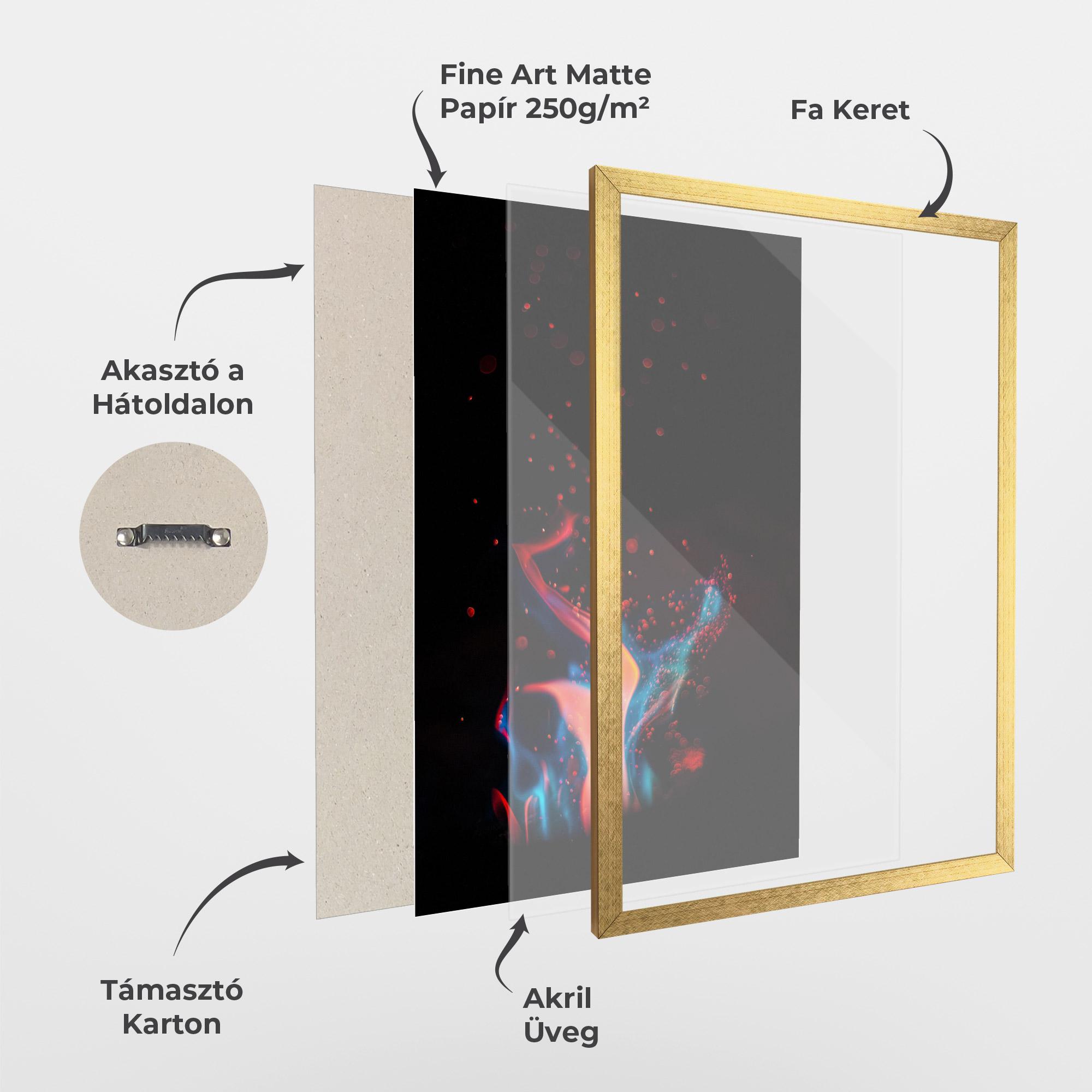 Keretezett Poszter Blue Pink Fire mockup 1