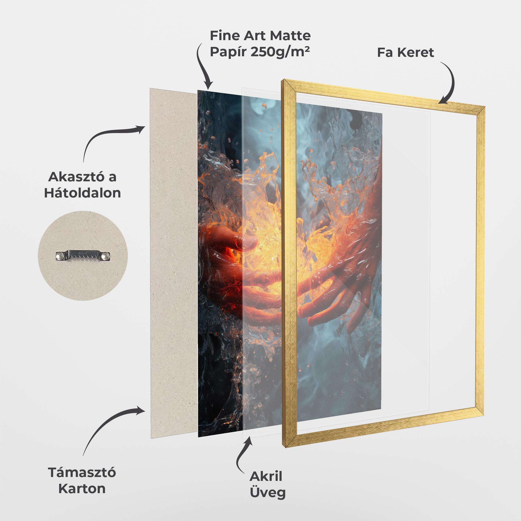 Keretezett Poszter Fire Water mockup 1