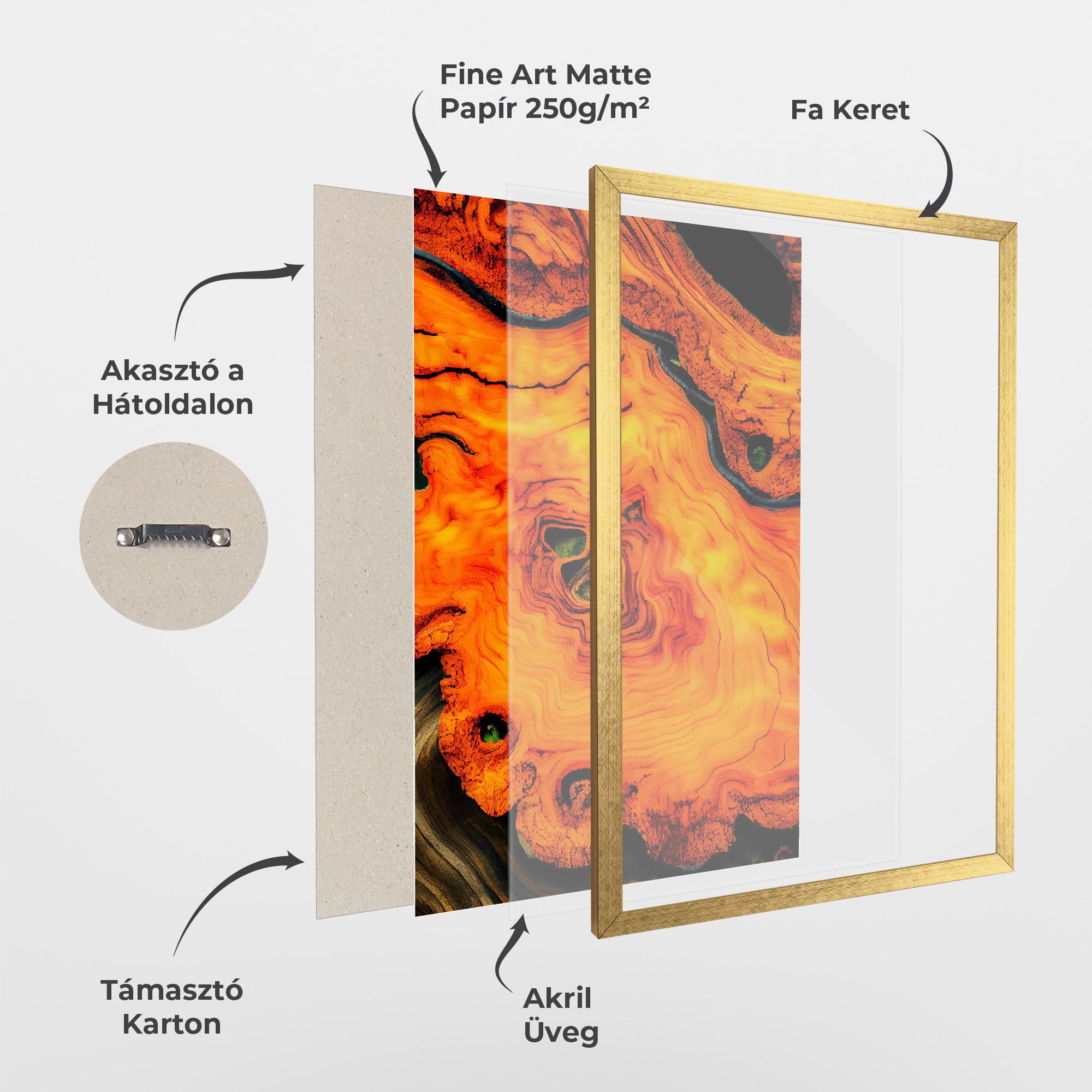 Keretezett Poszter Fire Wood Texture mockup 1