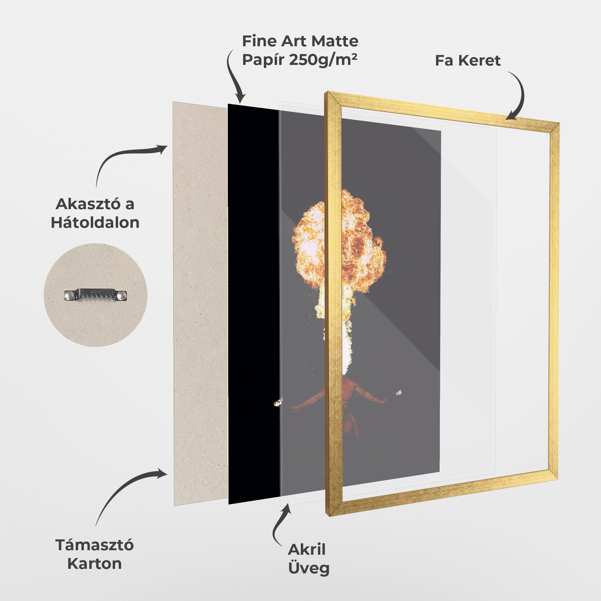 Keretezett Poszter Spitting Fire mockup 1