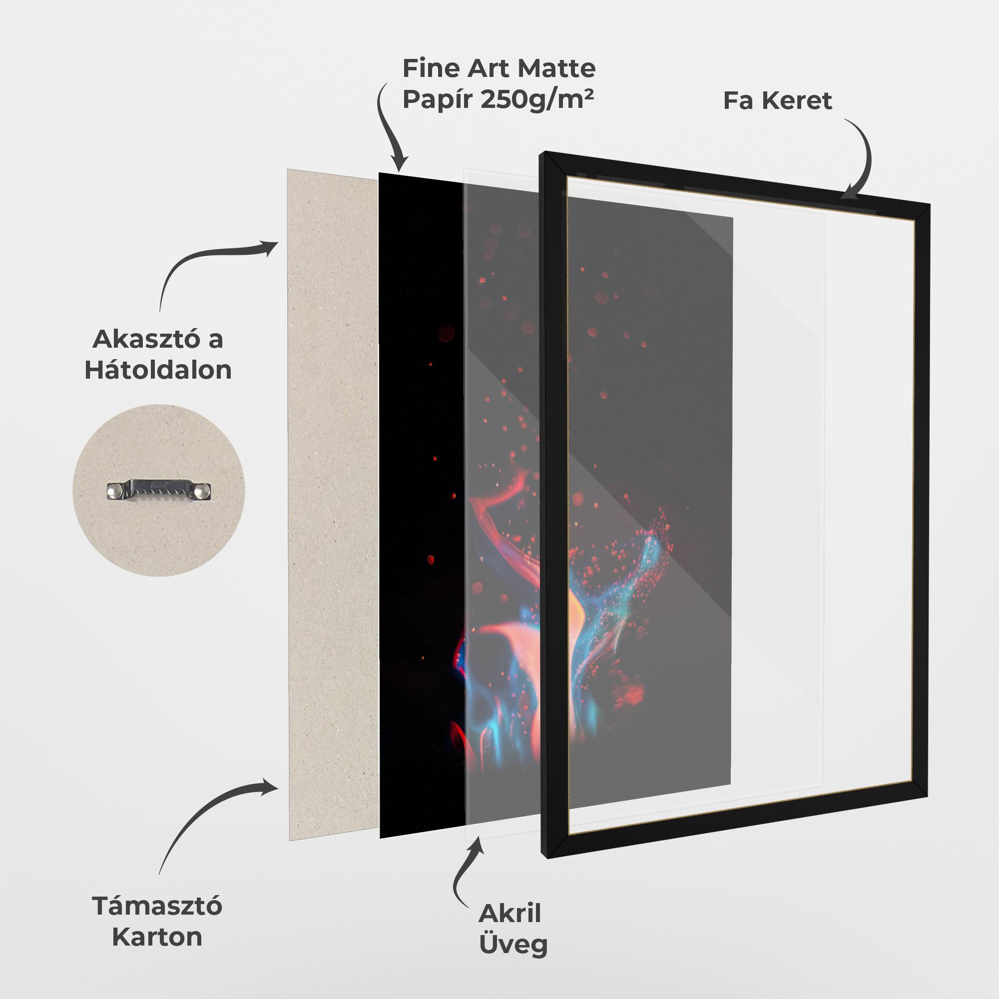 Keretezett Poszter Blue Pink Fire mockup 1