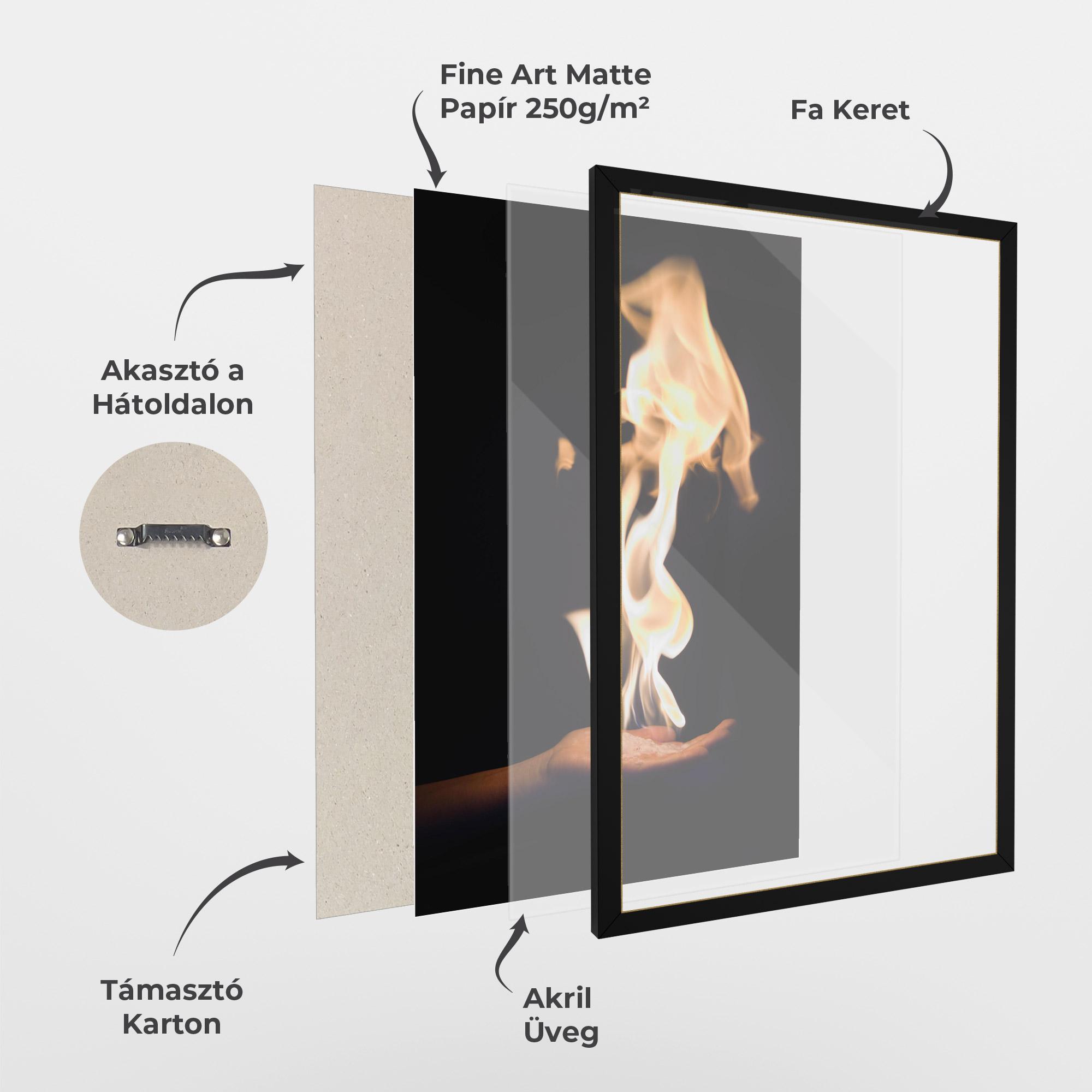 Keretezett Poszter Fire Palm mockup 1