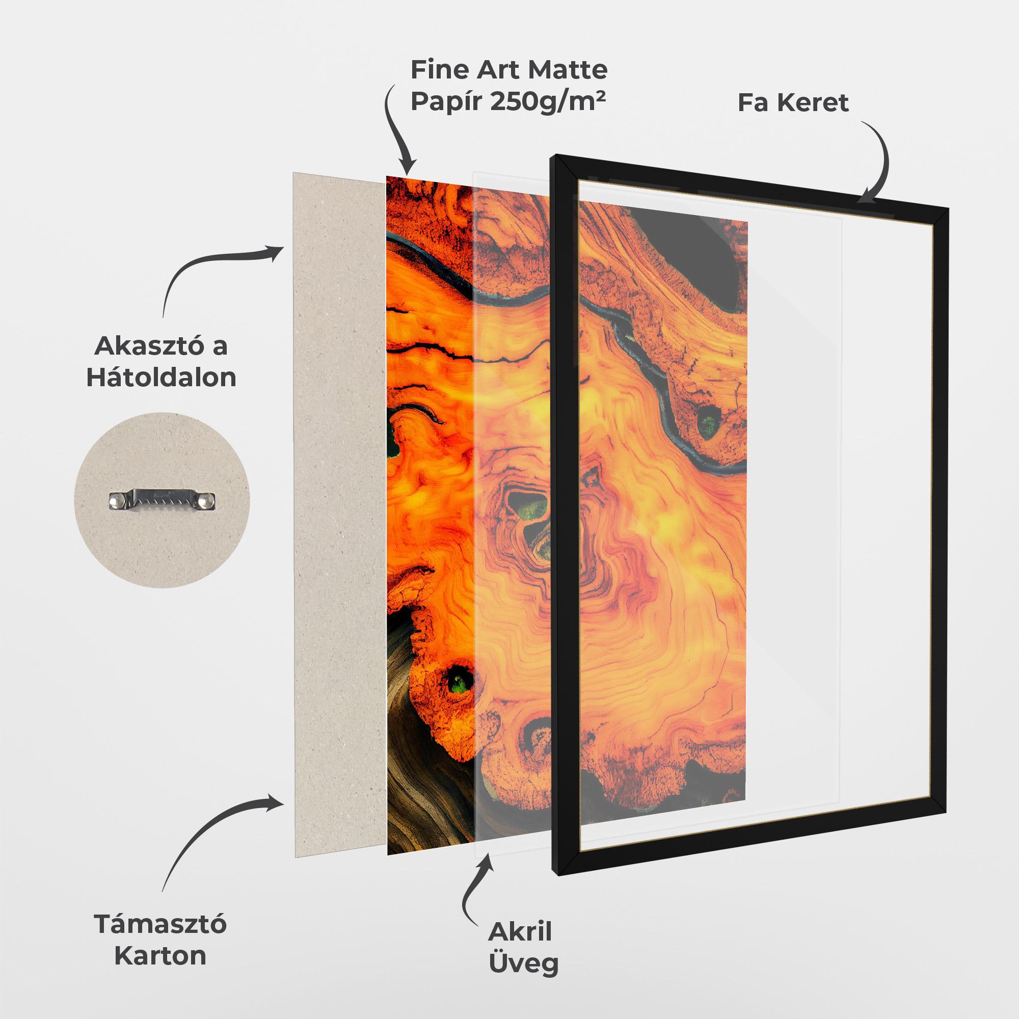 Keretezett Poszter Fire Wood Texture mockup 1