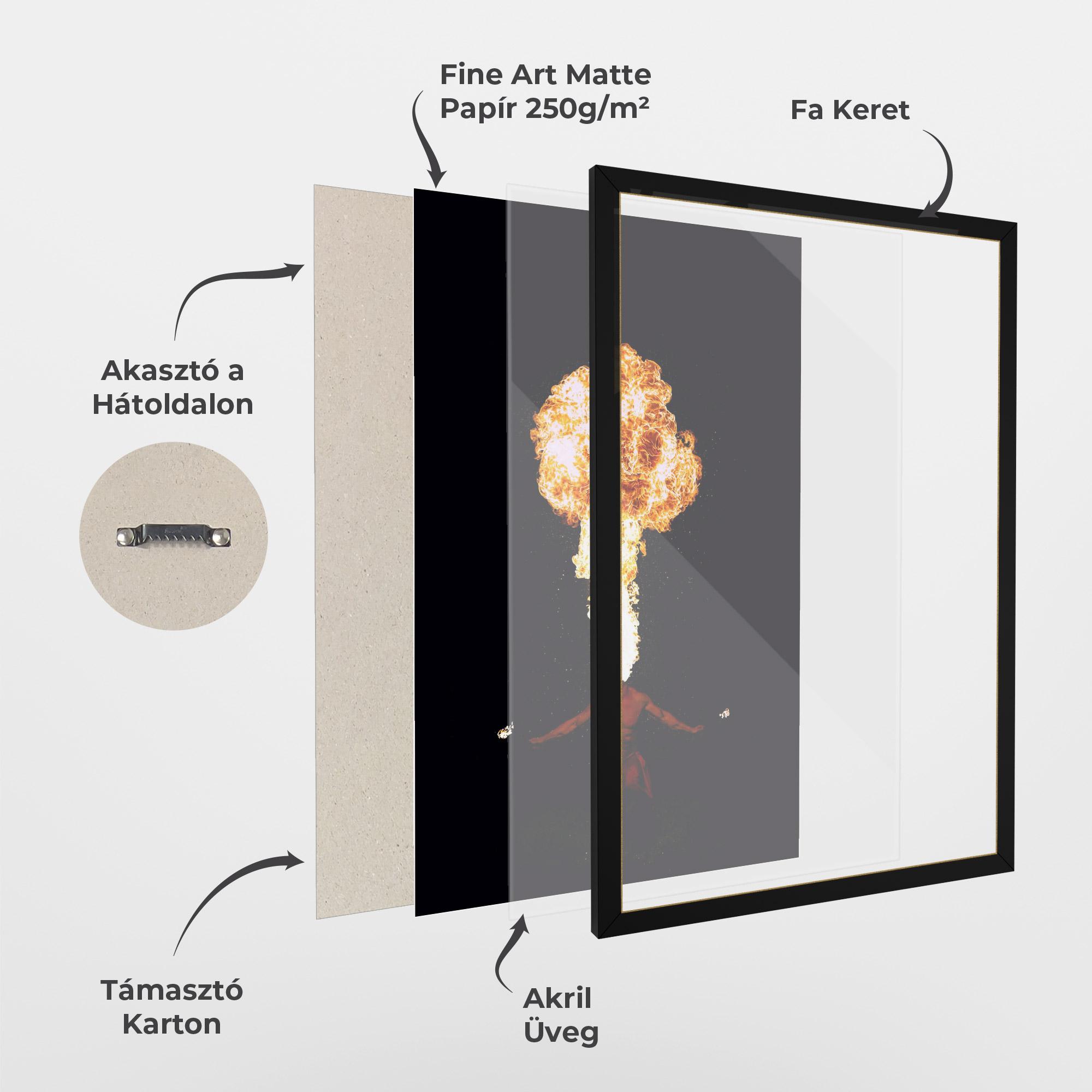 Keretezett Poszter Spitting Fire mockup 1