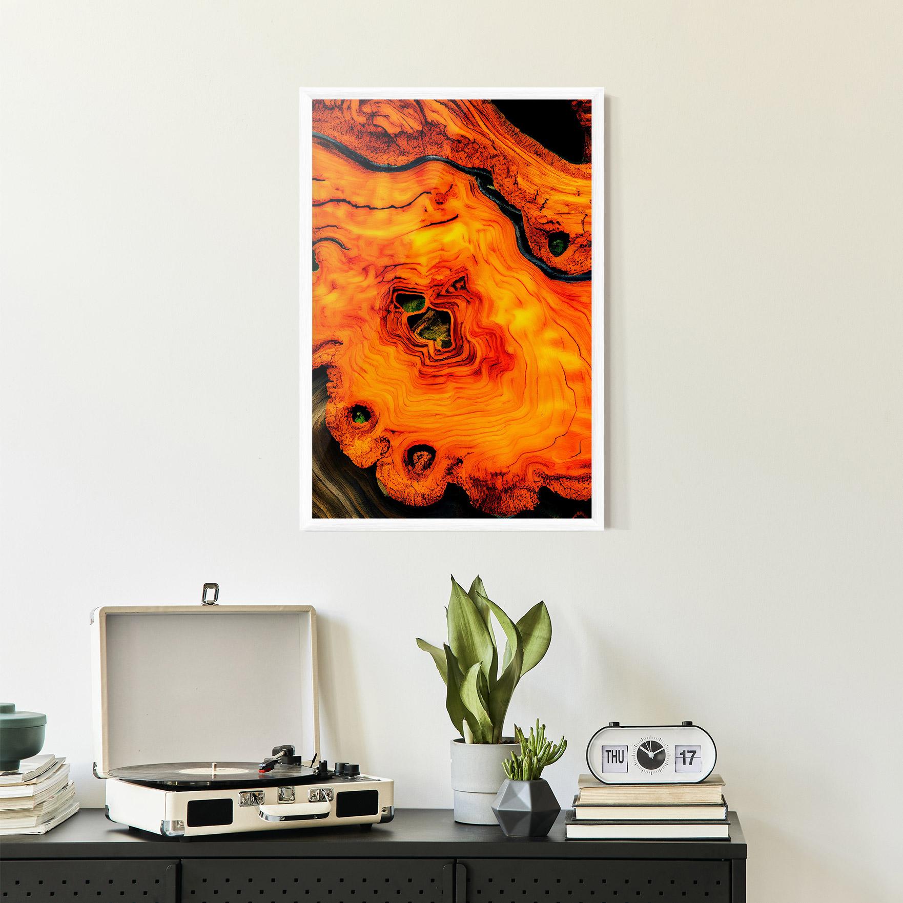 Keretezett Poszter Fire Wood Texture mockup 2