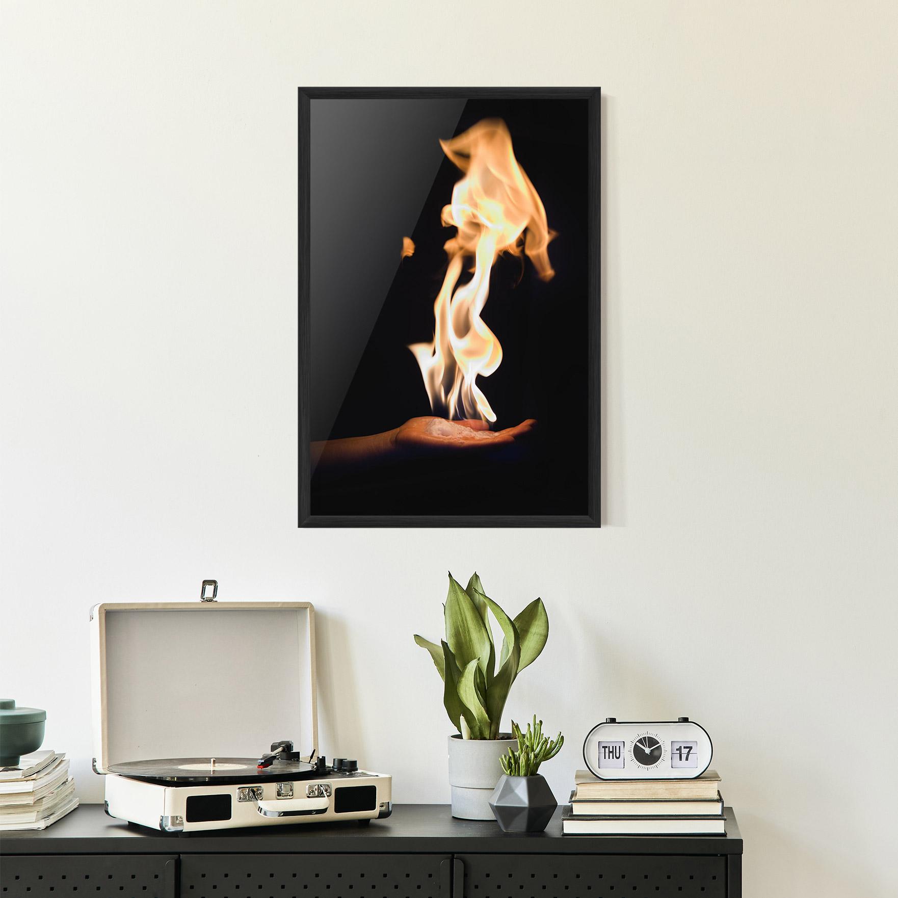 Keretezett Poszter Fire Palm mockup 2