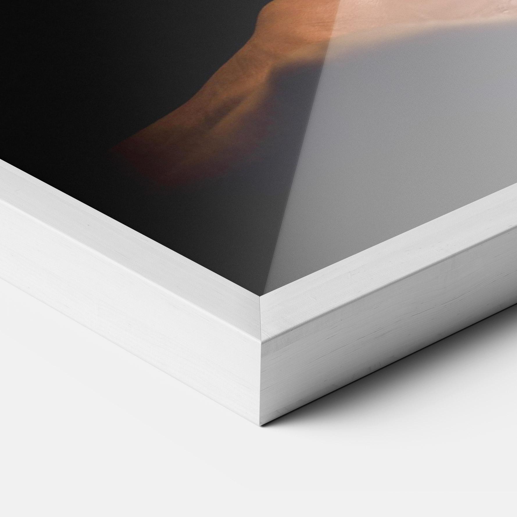 Keretezett Poszter White Orange Fire mockup 3