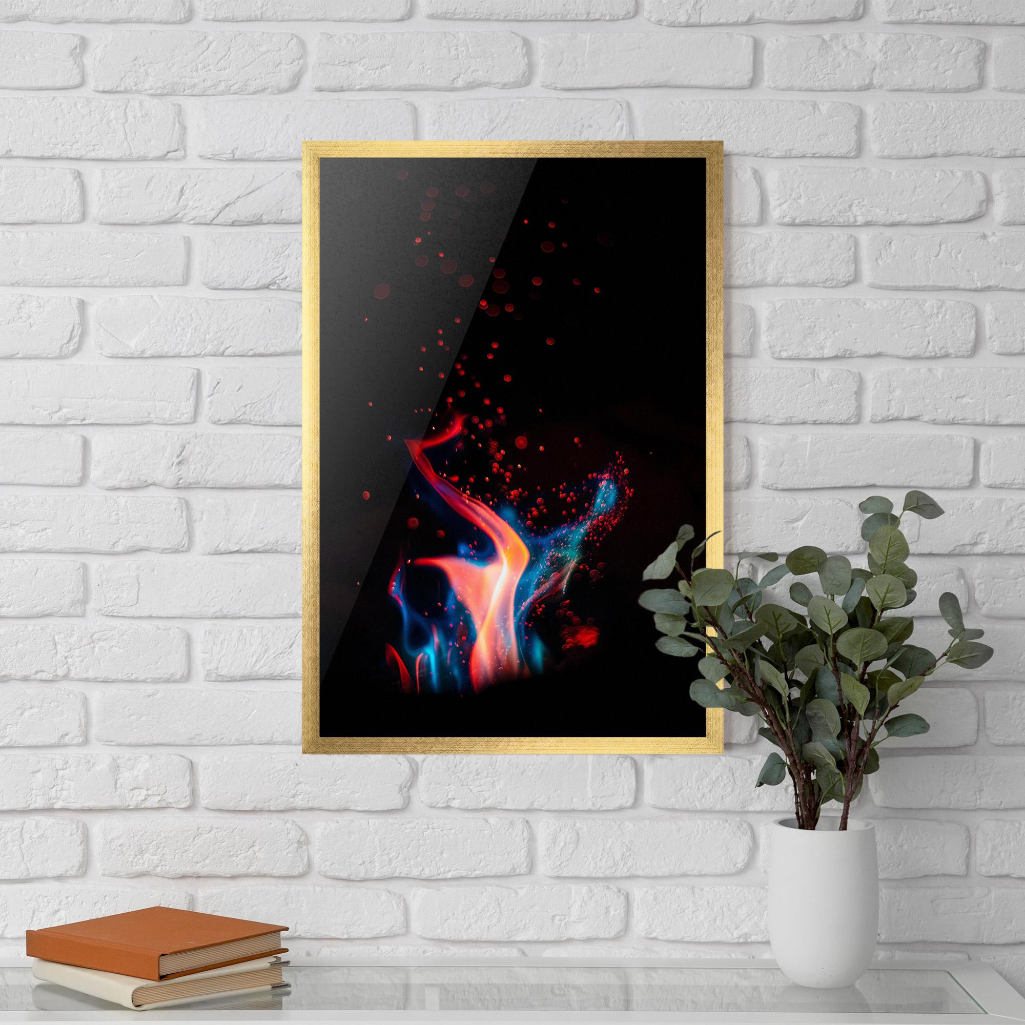 Keretezett Poszter Blue Pink Fire mockup 5
