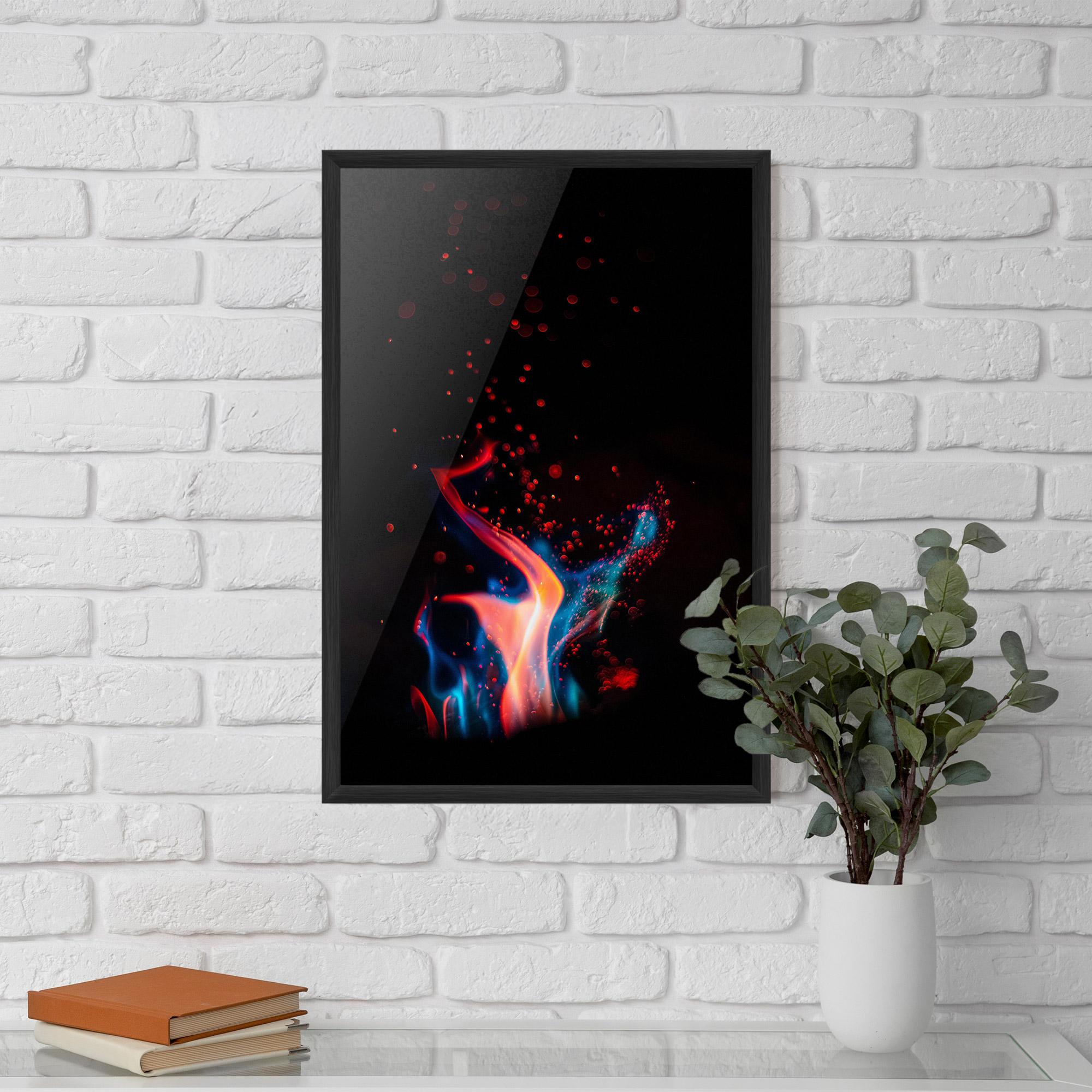 Keretezett Poszter Blue Pink Fire mockup 5