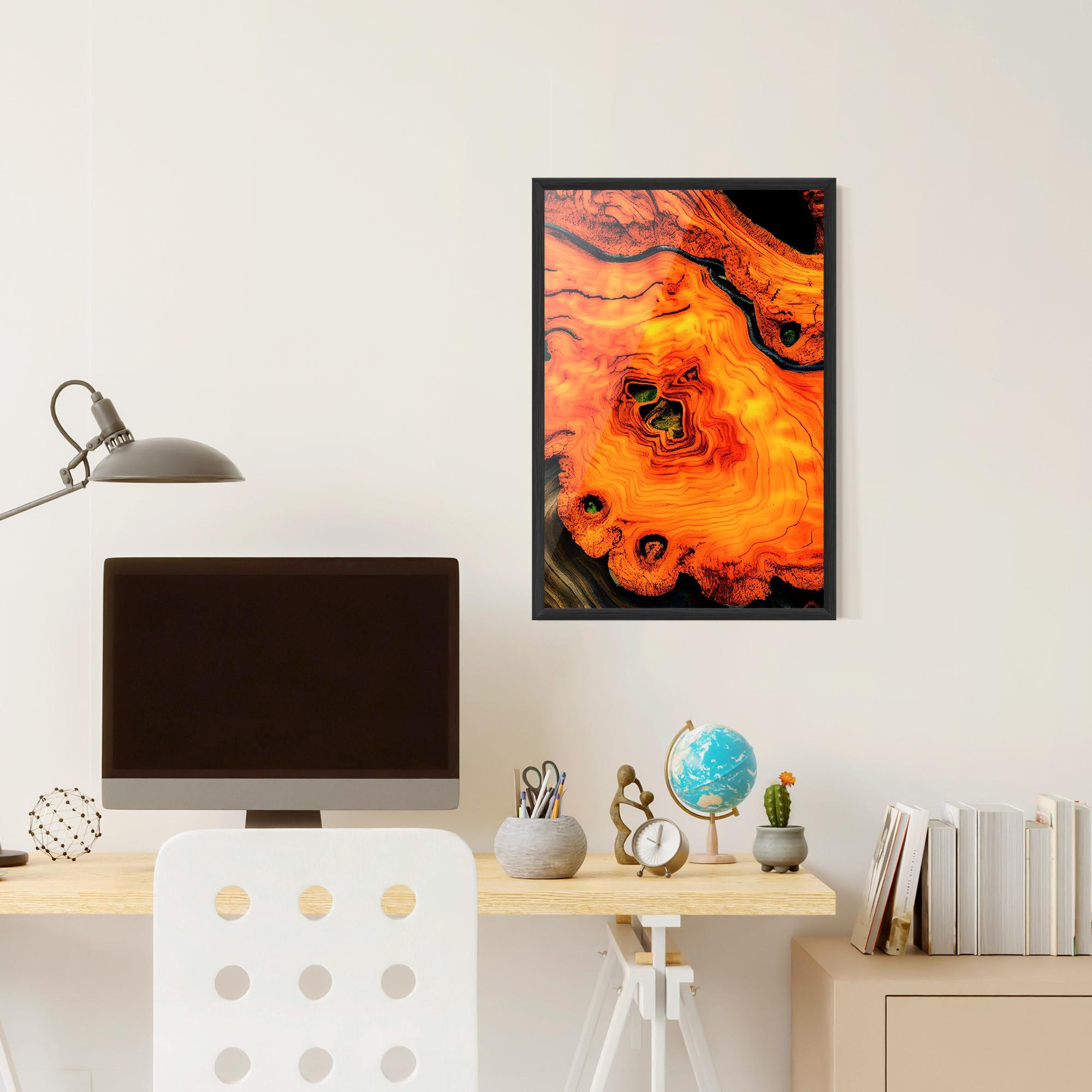 Keretezett Poszter Fire Wood Texture mockup 6