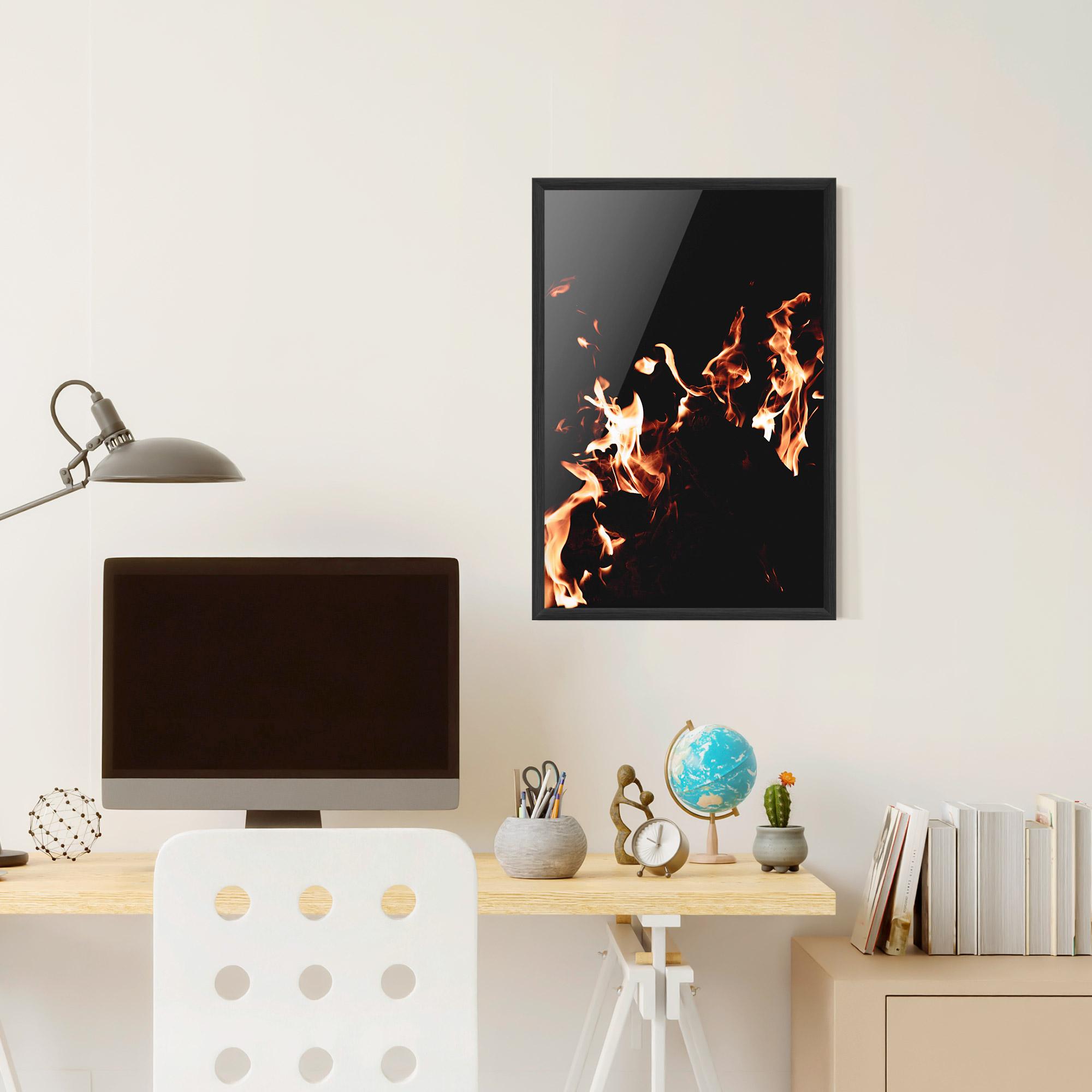 Keretezett Poszter Red Grey Fire mockup 6