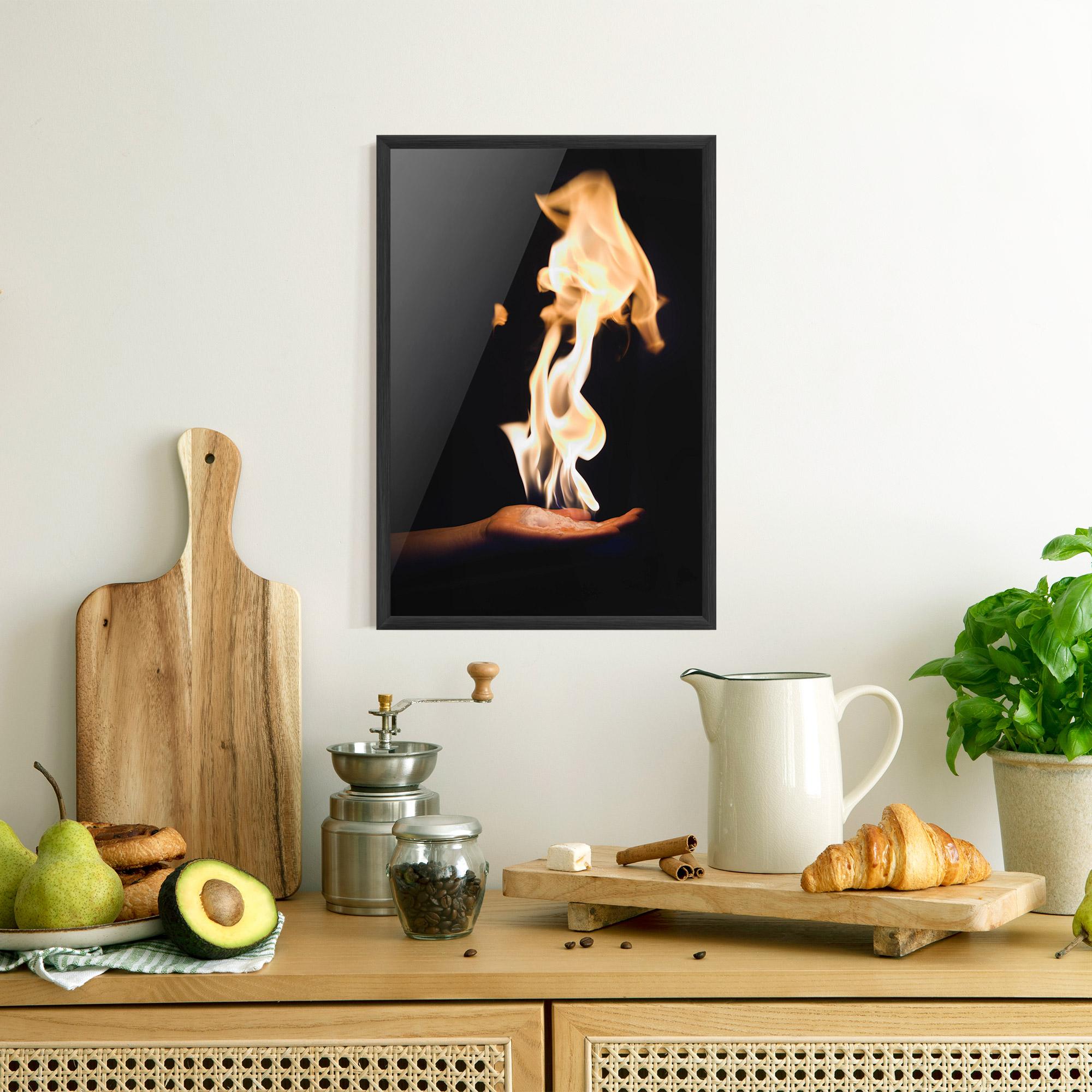 Keretezett Poszter Fire Palm mockup 8