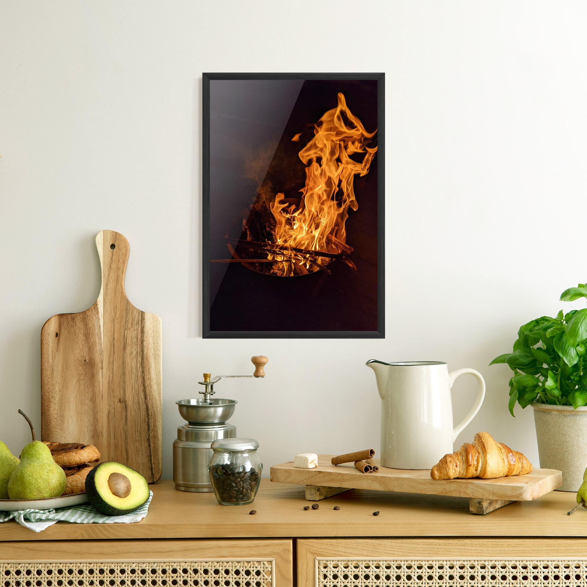 Keretezett Poszter Fire Smoke mockup 8