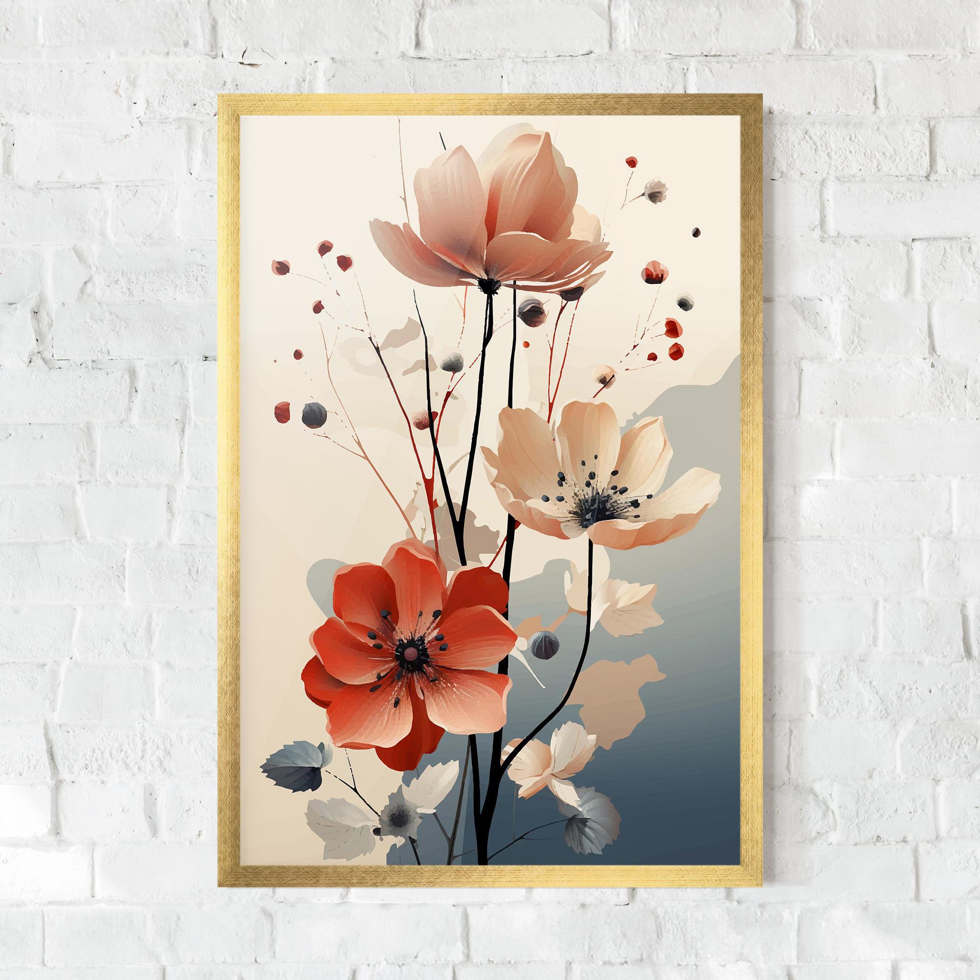Keretezett Poszter Cream Flower Nature mockup 0