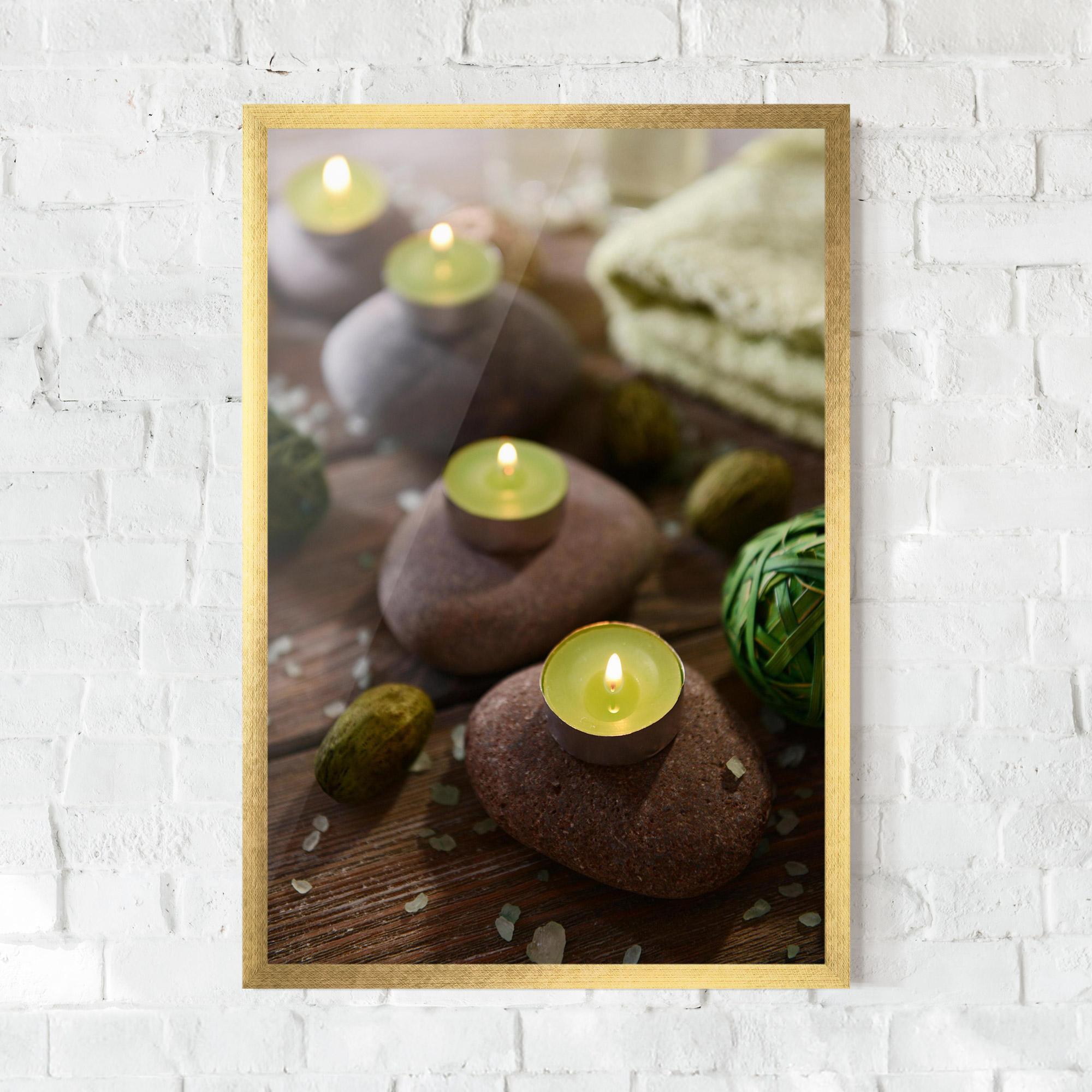 Keretezett Poszter Green Candles Spa mockup 0