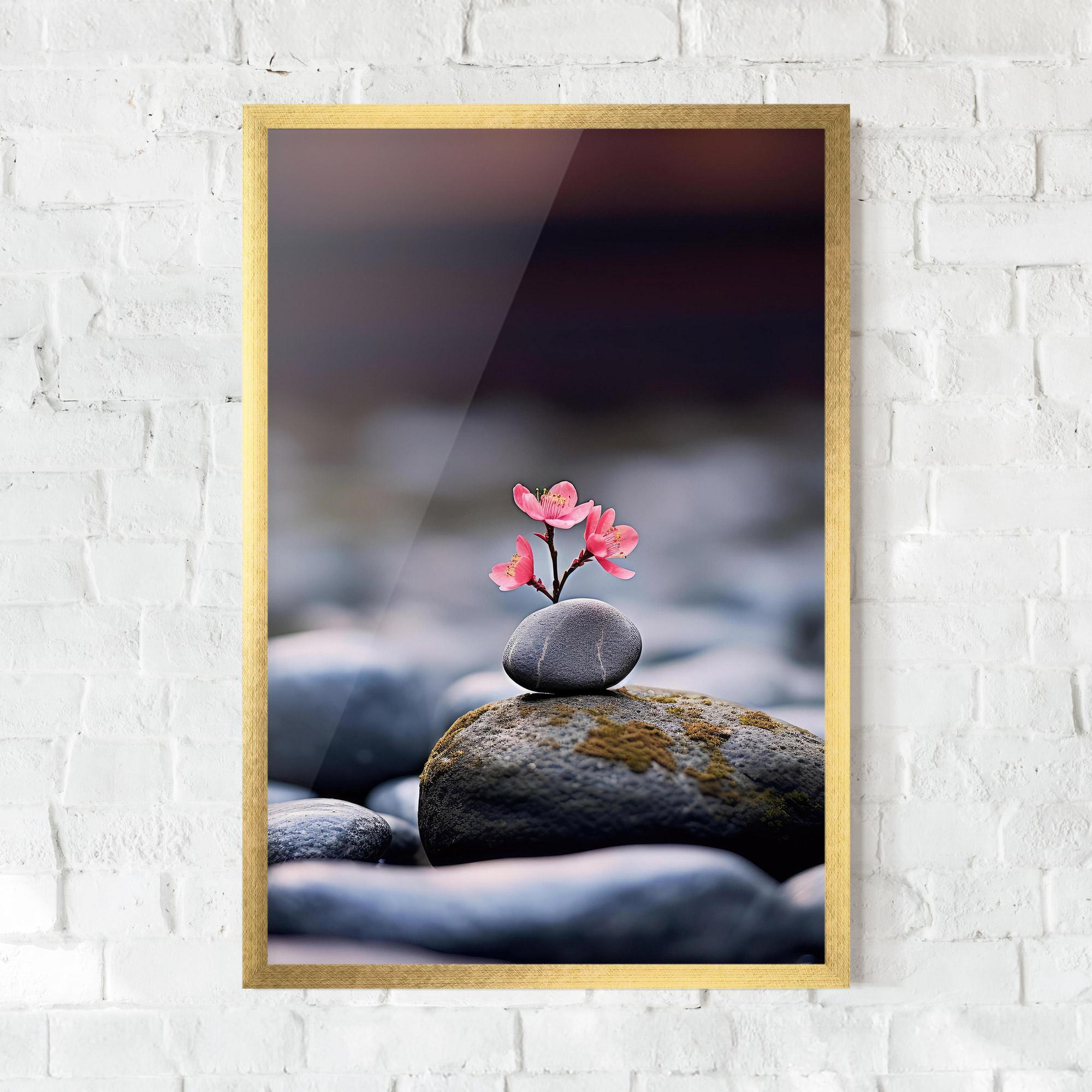 Keretezett Poszter Tiny Flower Rock mockup 0