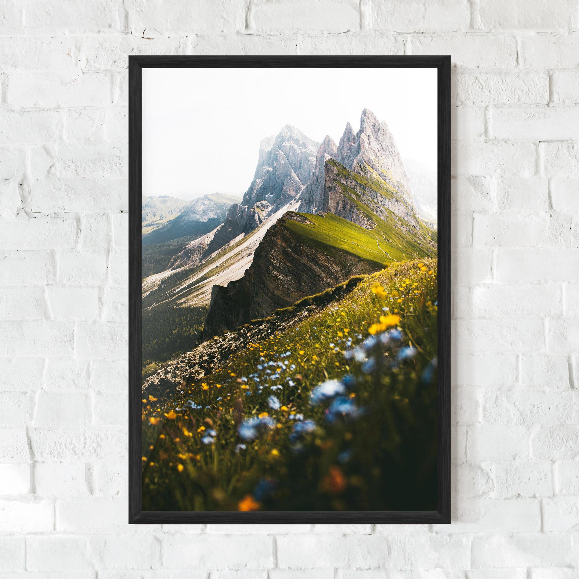 Keretezett Poszter Foggy Mountain View mockup 0