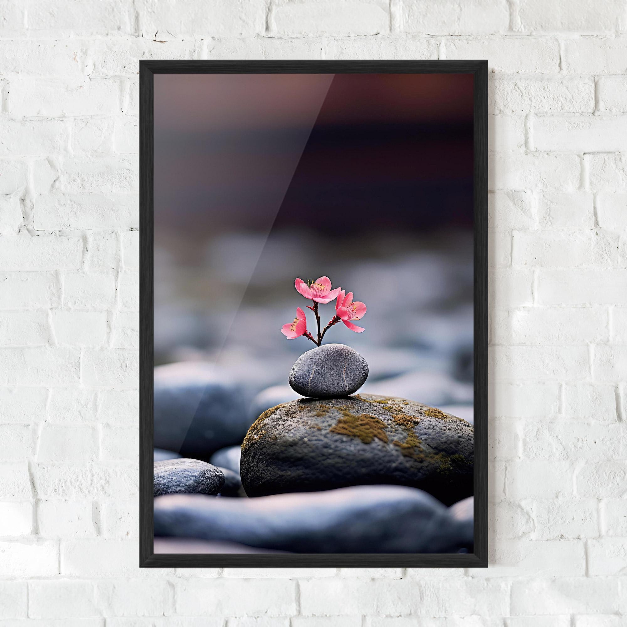 Keretezett Poszter Tiny Flower Rock mockup 0