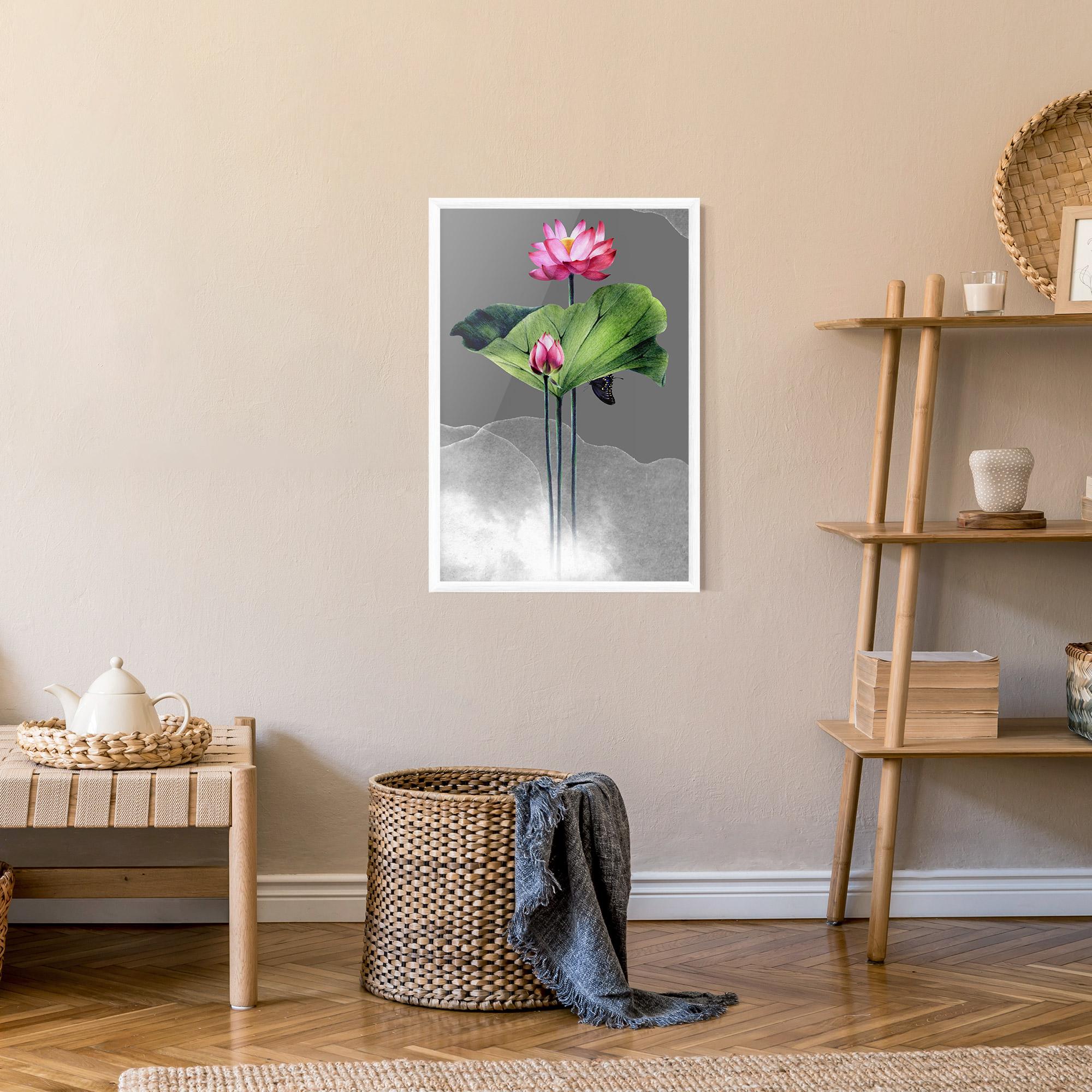 Keretezett Poszter Pink Lotus Art mockup 9