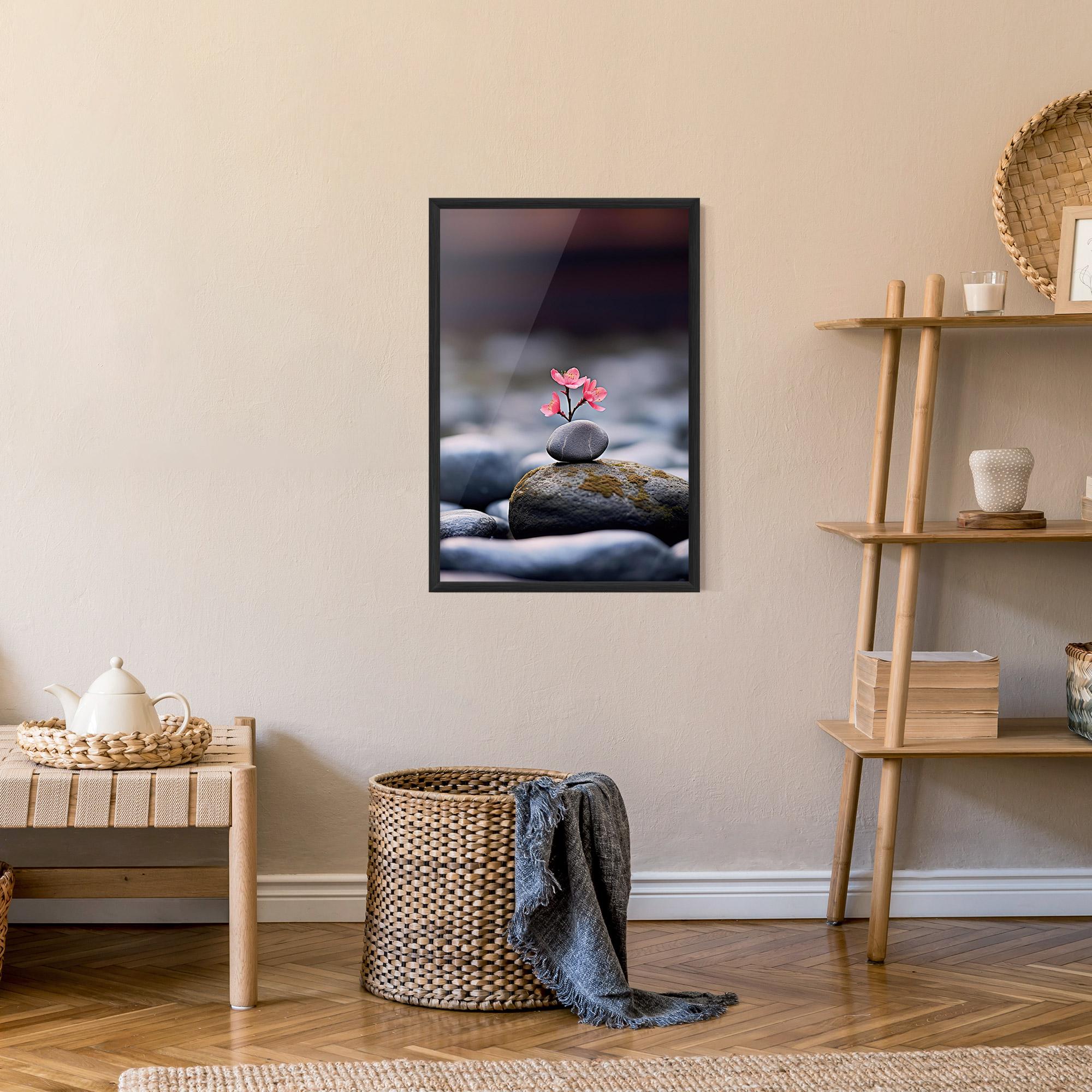 Keretezett Poszter Tiny Flower Rock mockup 9