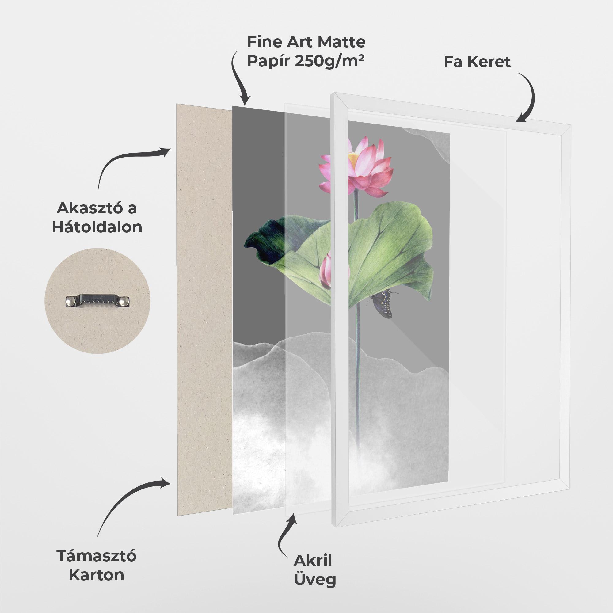 Keretezett Poszter Pink Lotus Art mockup 1