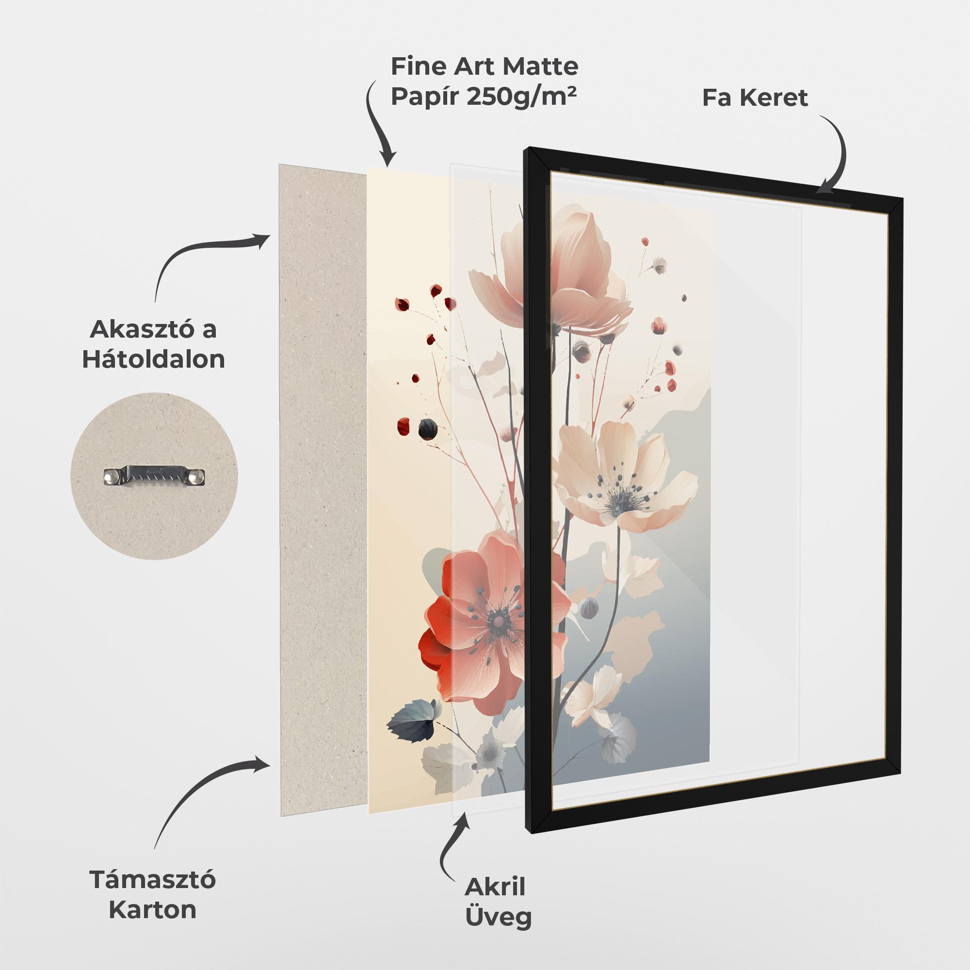 Keretezett Poszter Cream Flower Nature mockup 1