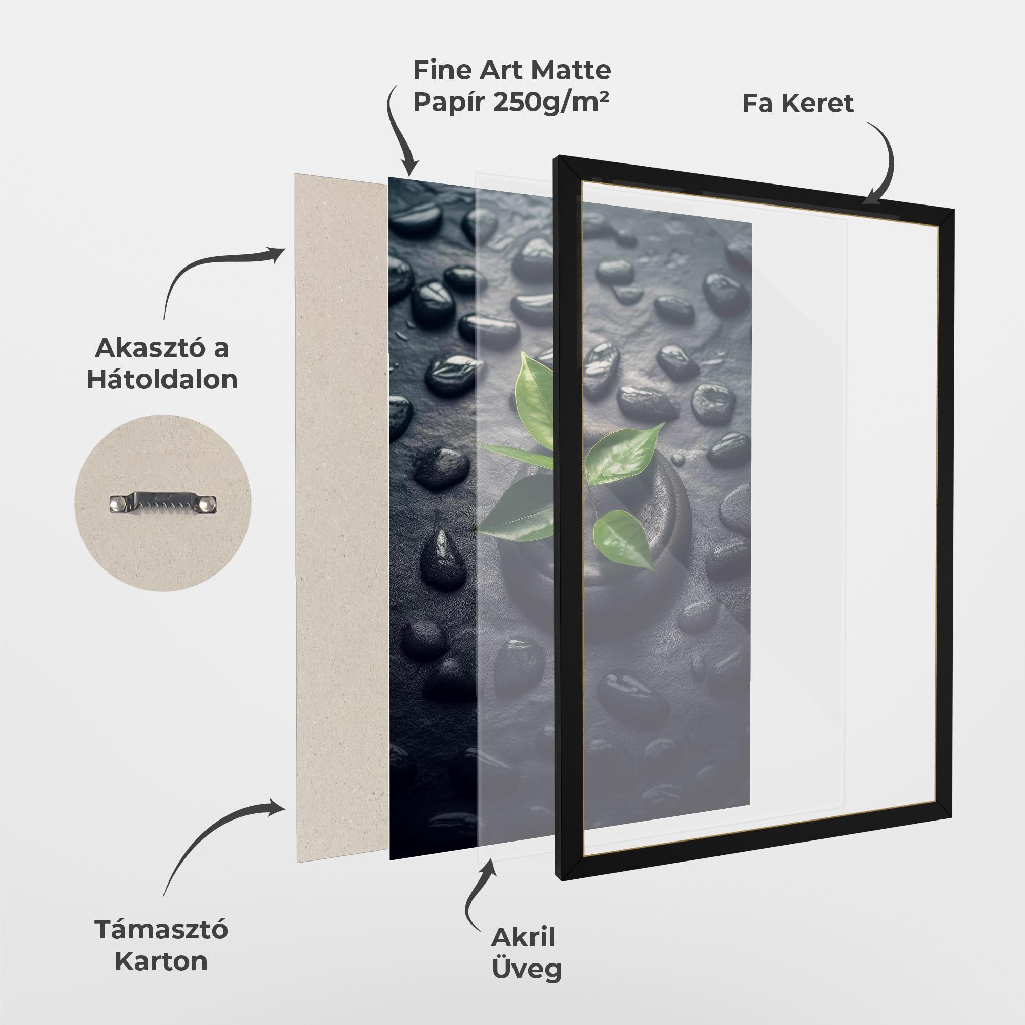 Keretezett Poszter Realistic Spa Leaf mockup 1